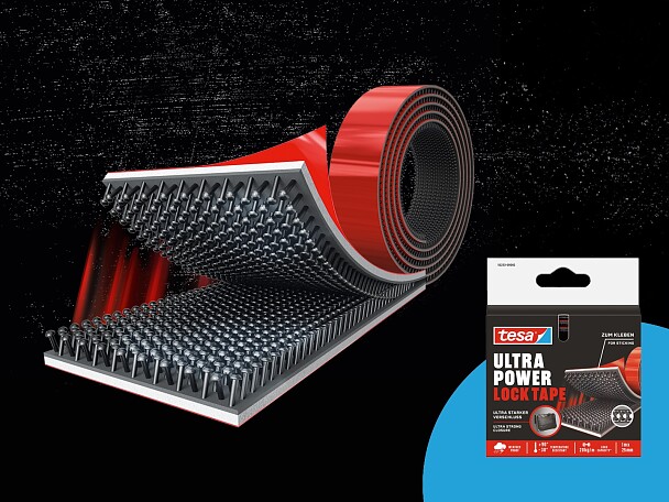 Nastro Attacca/Stacca Tesa Extra Forte - 1m X 50mm, Nero, Per Oggetti Pesanti - Foto 2