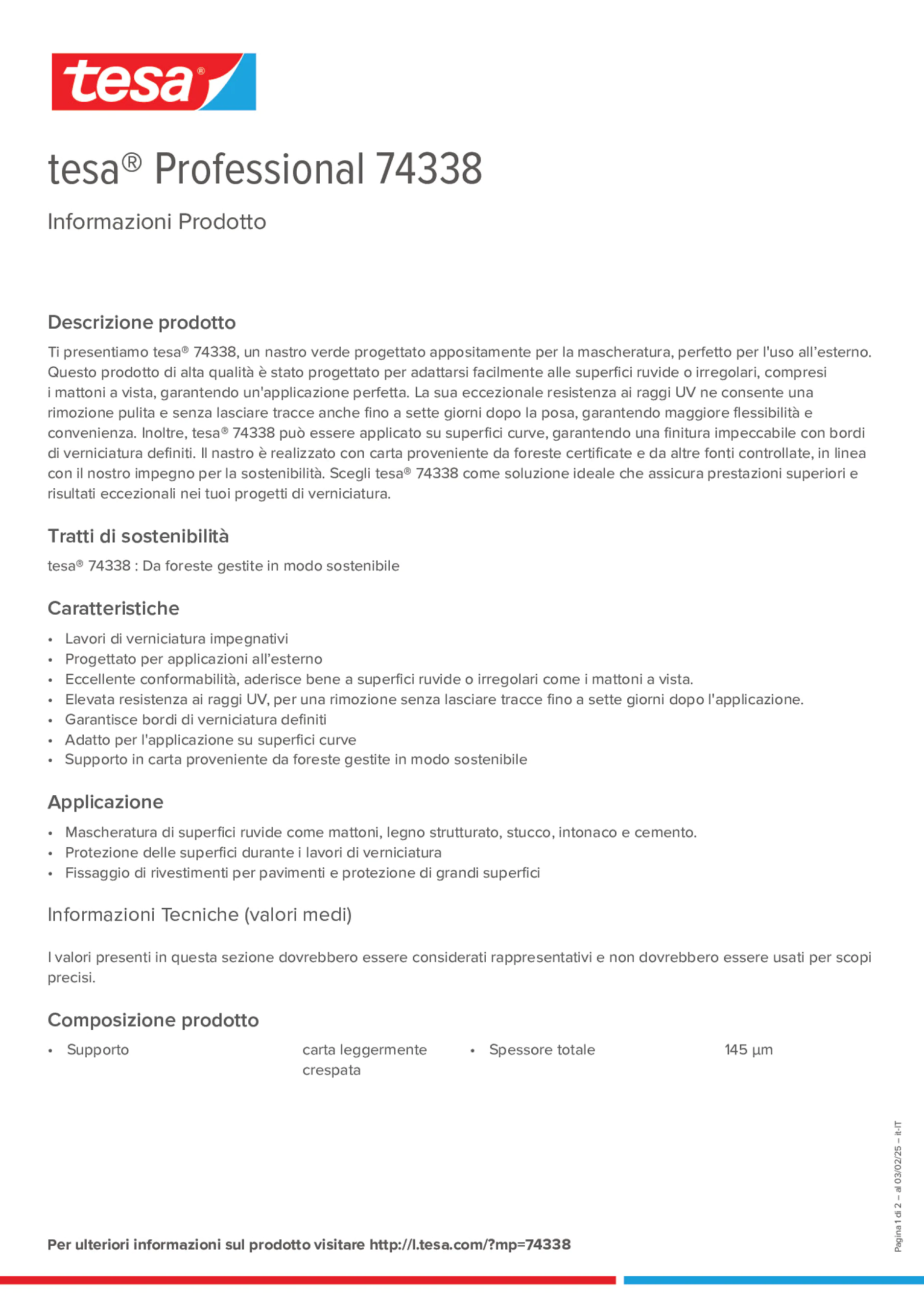 Product information_tesa® Professional 74338_it-IT