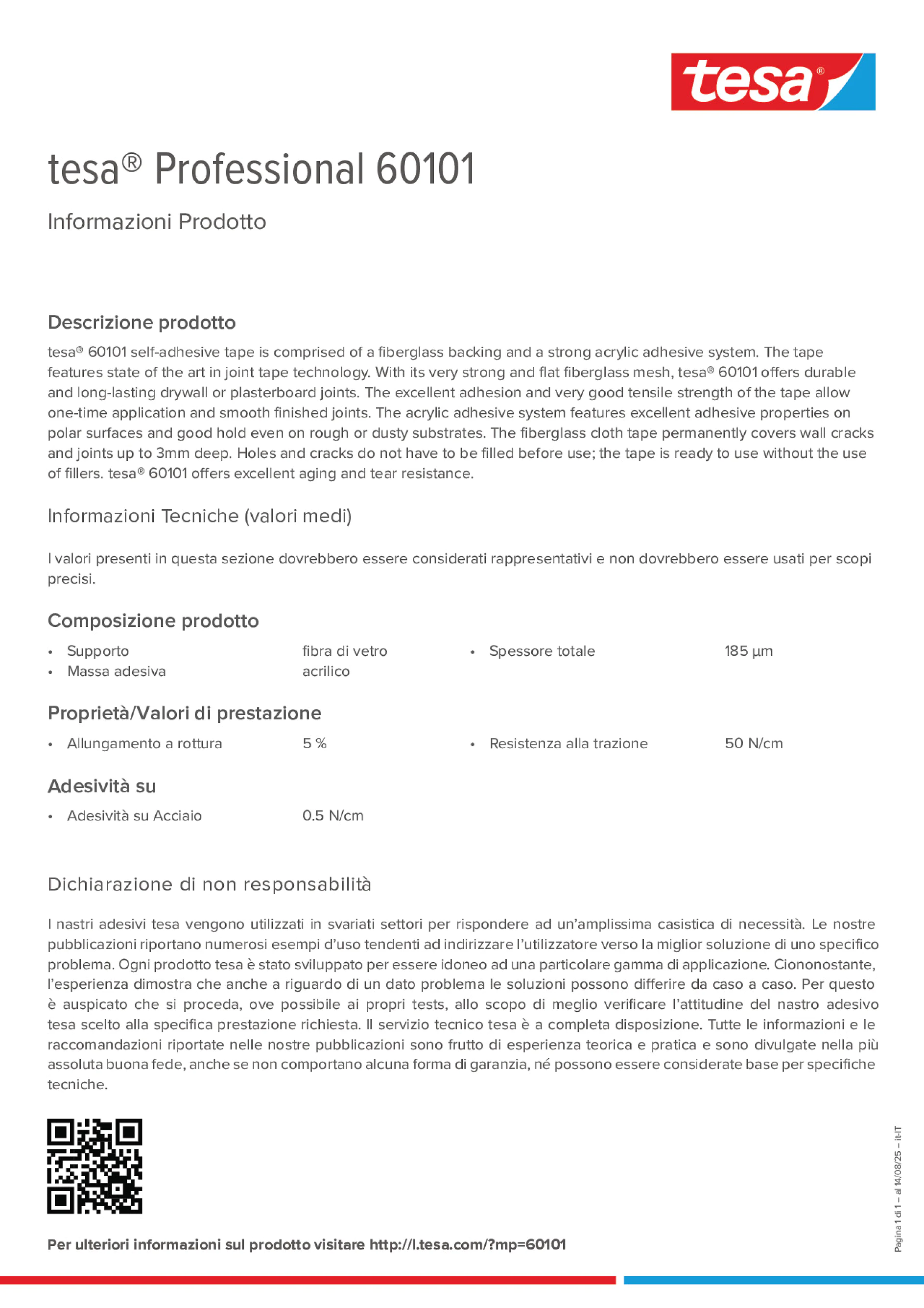 Product information_tesa® Professional 60101_it-IT