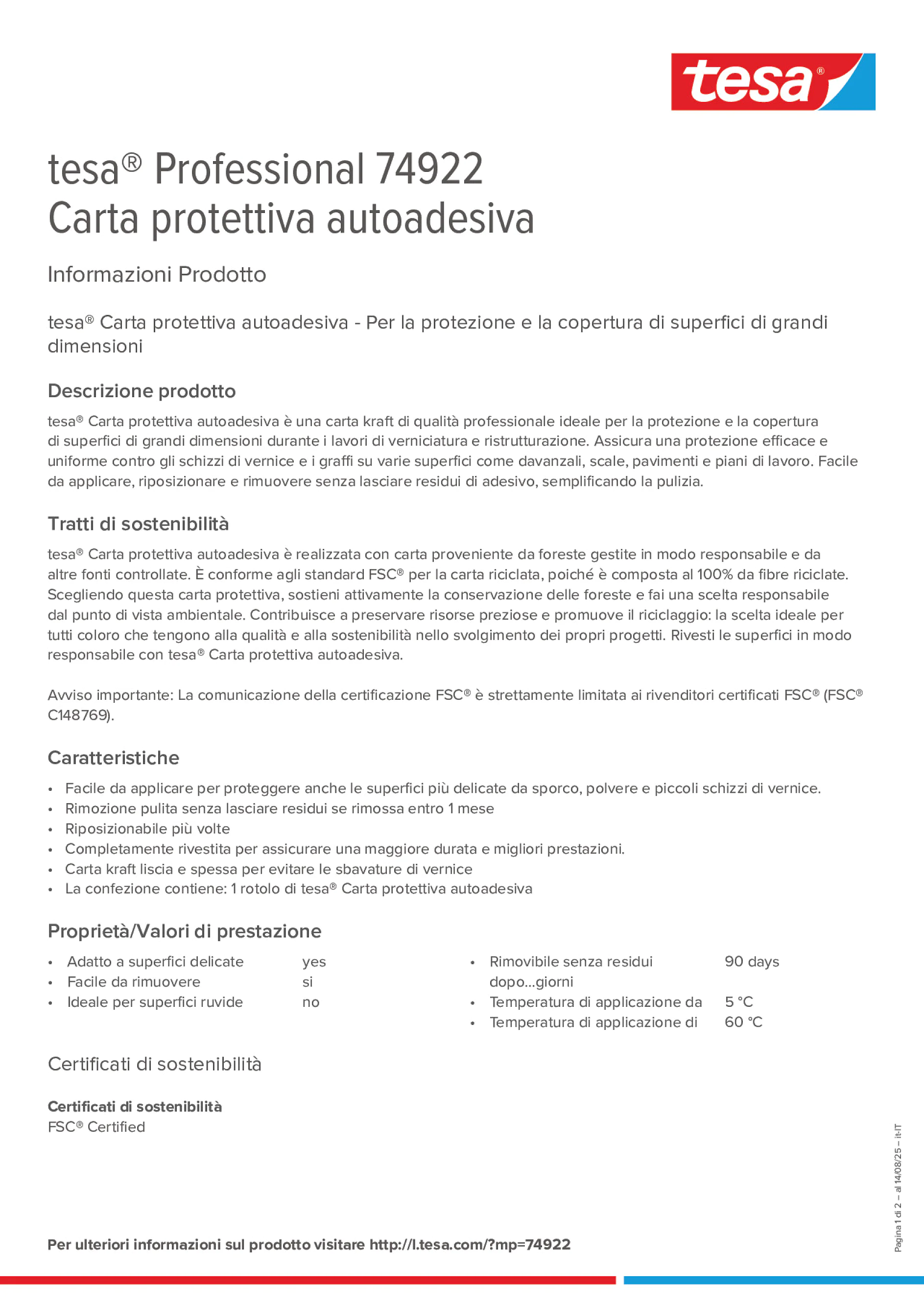 Product information_tesa® Professional 74922_it-IT
