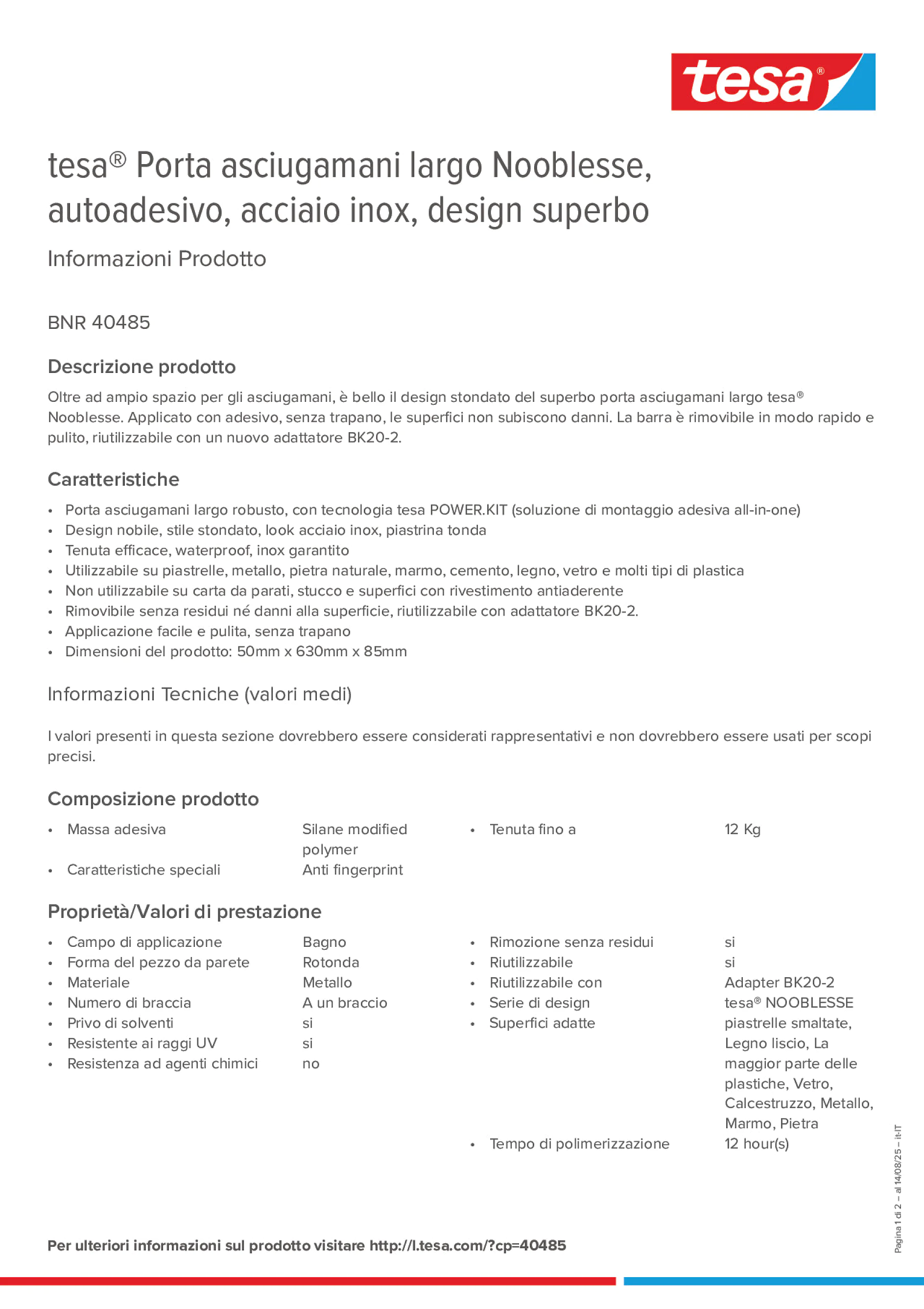 Product information_tesa® 40485_it-IT Product information_tesa® 40485_it-IT