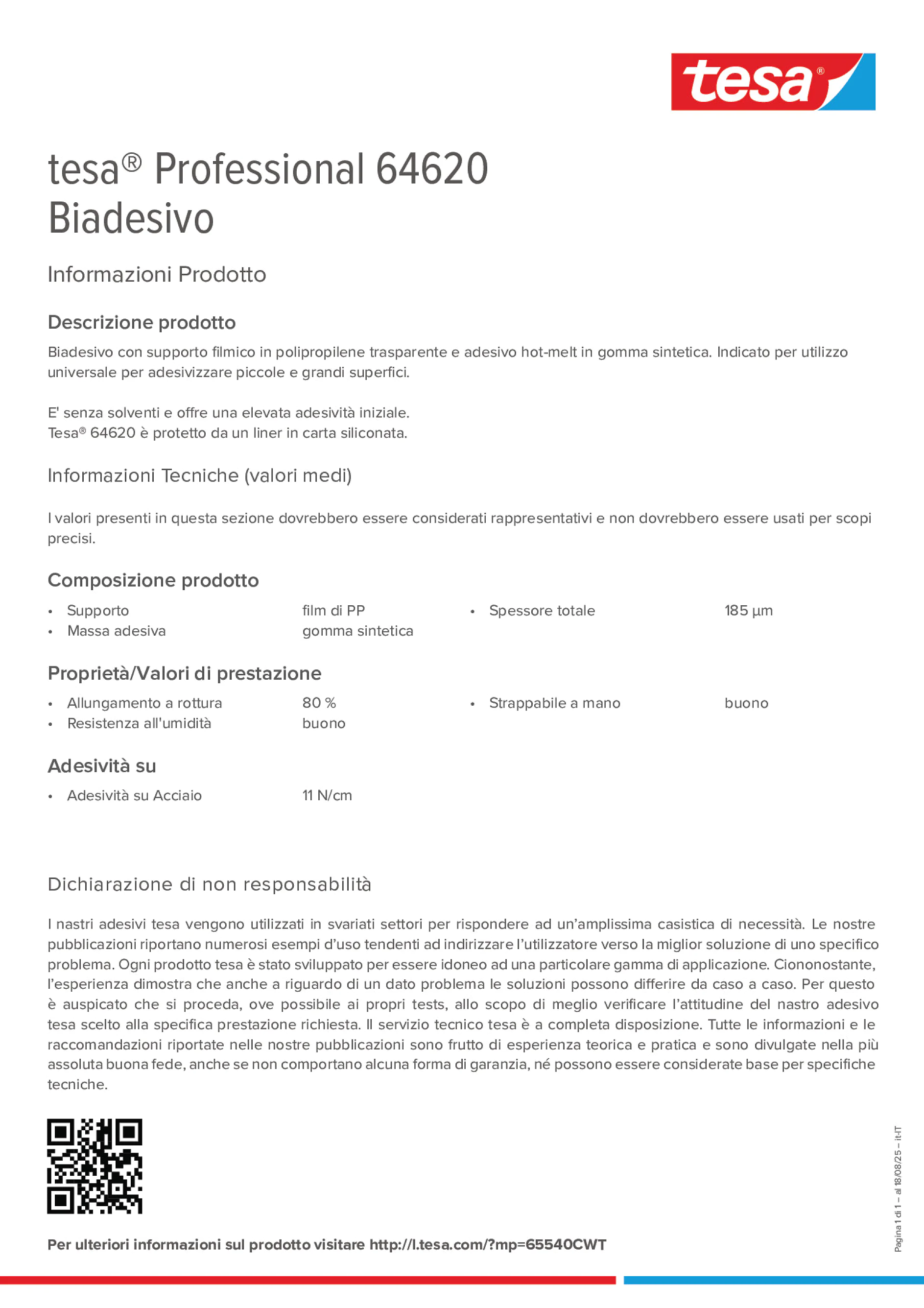 Product information_tesa® Professional 64620_it-IT