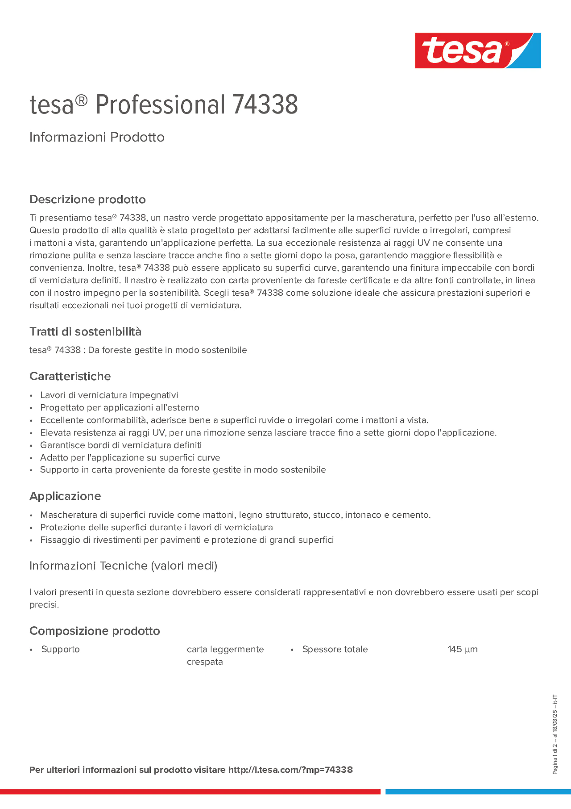 Product information_tesa® Professional 74338_it-IT
