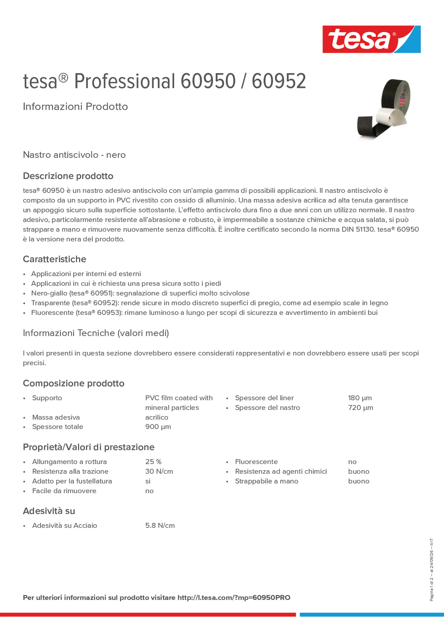 Product information_tesa® Professional 60950 / 60952_it-IT