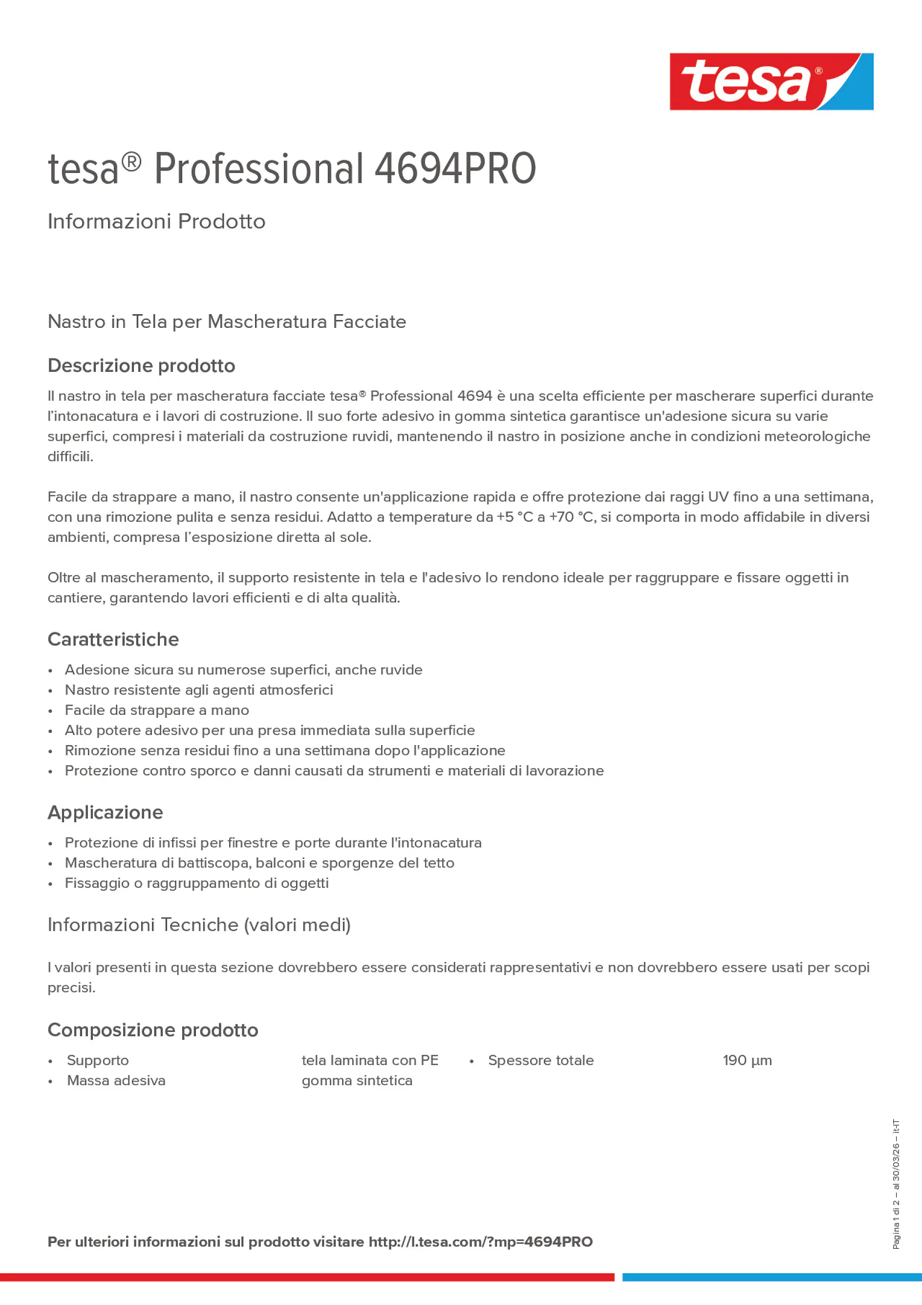 Product information_tesa® Professional 4694PRO_it-IT