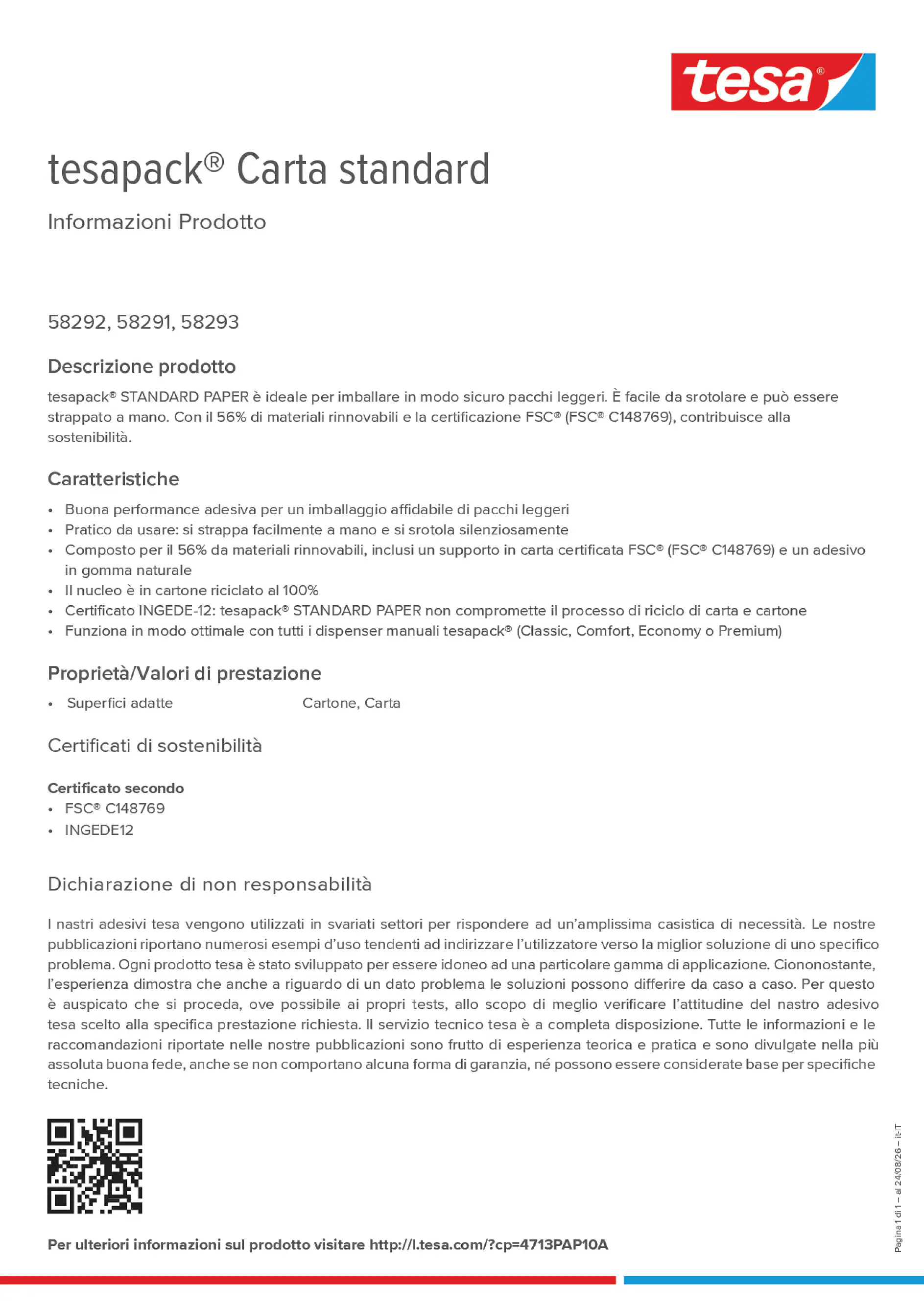 Product information_tesapack® 4713PAP10A_it-IT