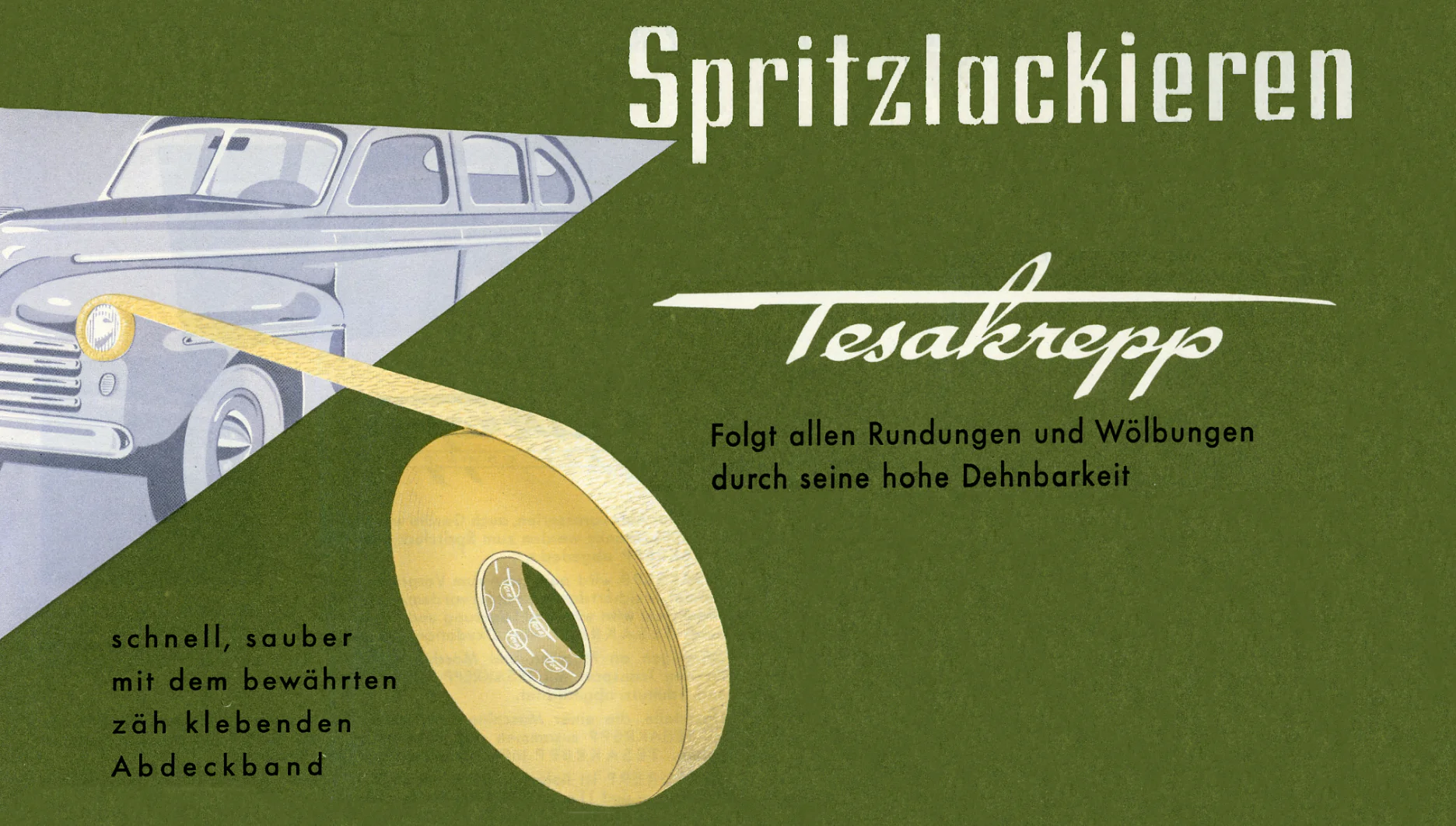 1930年代に自動車や飛行機の塗装で活躍したマスキングテープ、tesakrepp®。塗装屋のおともという意味の「painter's helper」という名でいまもDIYヤーの間で親しまれています。