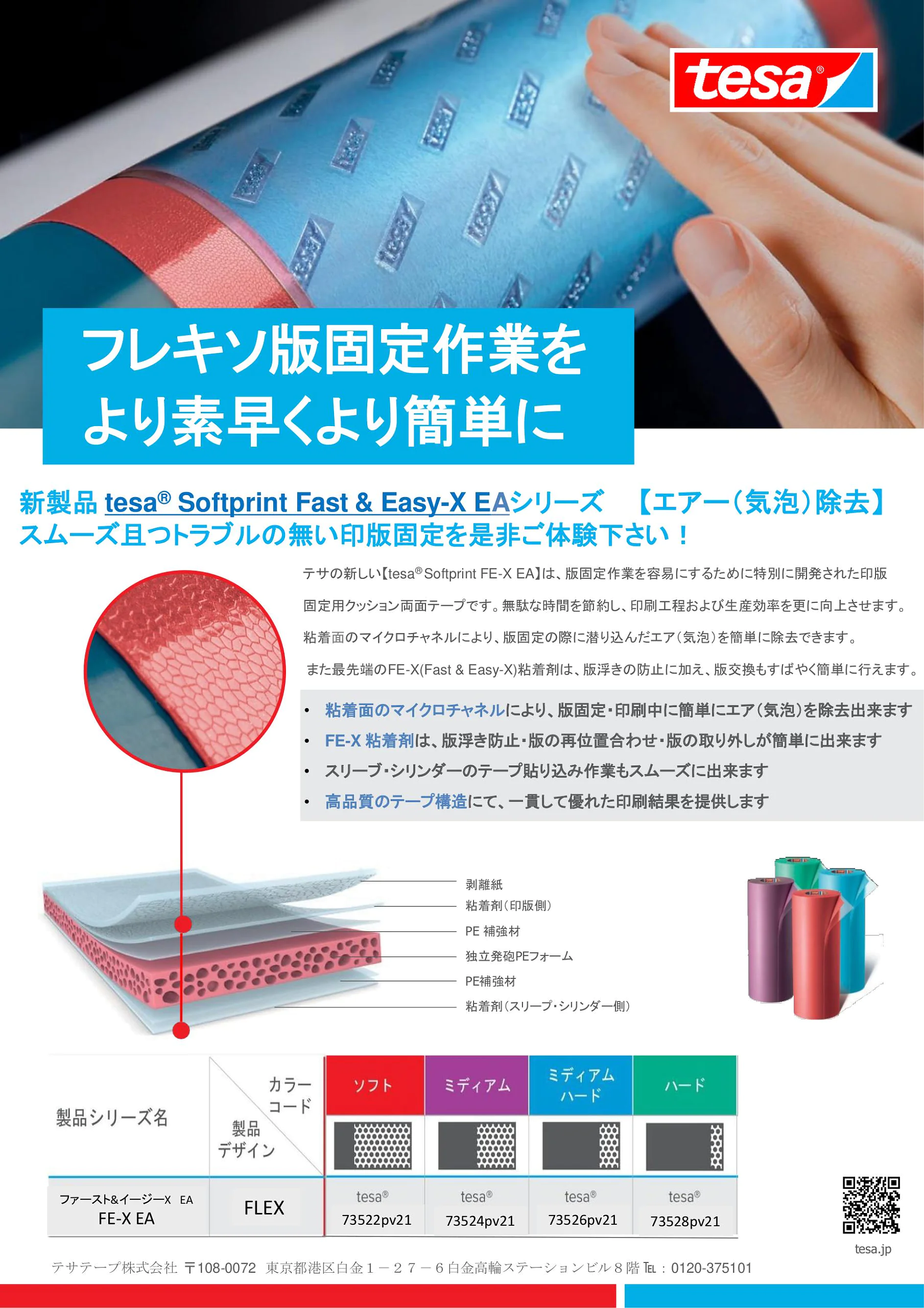 テサ　フレキソ印版固定用テープ　FE-X EA(pv21タイプ)