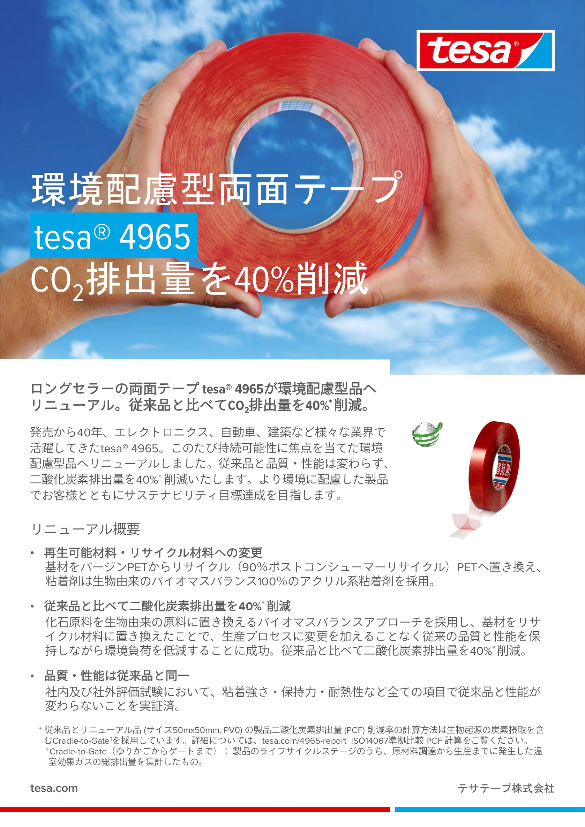 環境配慮型両面テープtesa 4965製品リーフレット