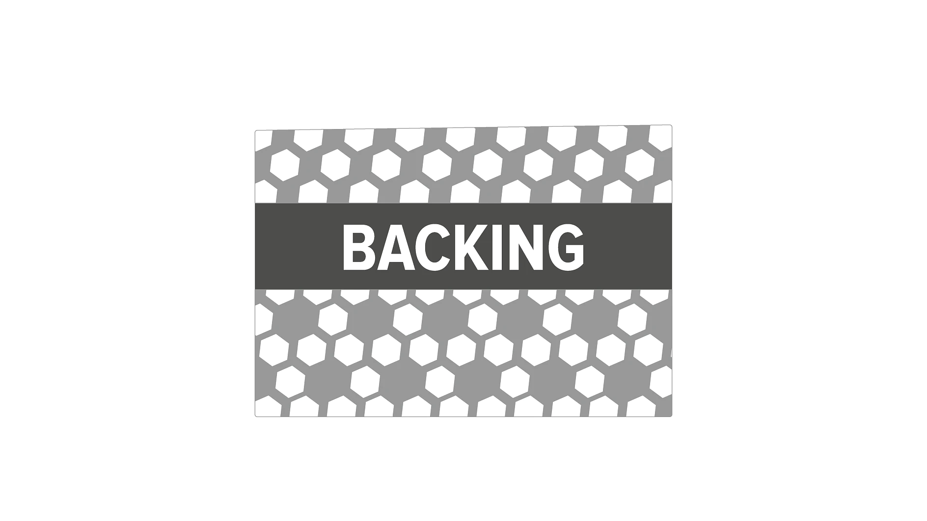 tesa backing tape label with hexagonal pattern in gray and white, used for adhesive product identification (This text has been generated by AI)