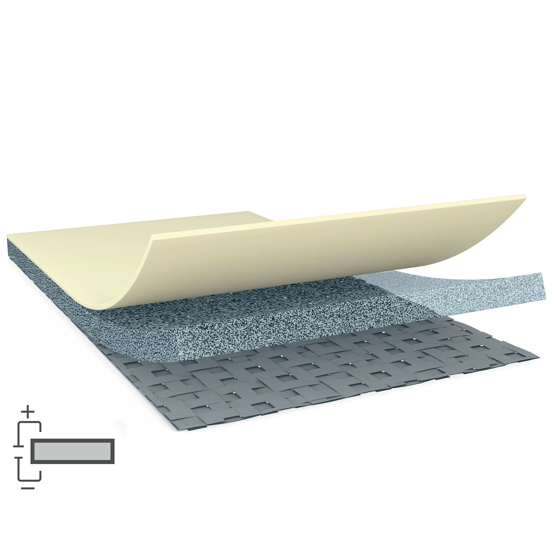 tesa adhesive tape with protective liner partially peeled back, showing textured backing layer on white background (This text has been generated by AI)