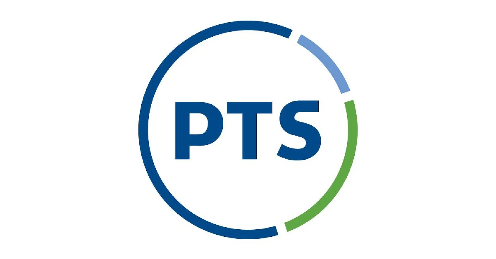 Logo featuring the letters PTS in bold blue font, surrounded by a partial circle. The circle includes segments in blue, light blue, and green on a white background.