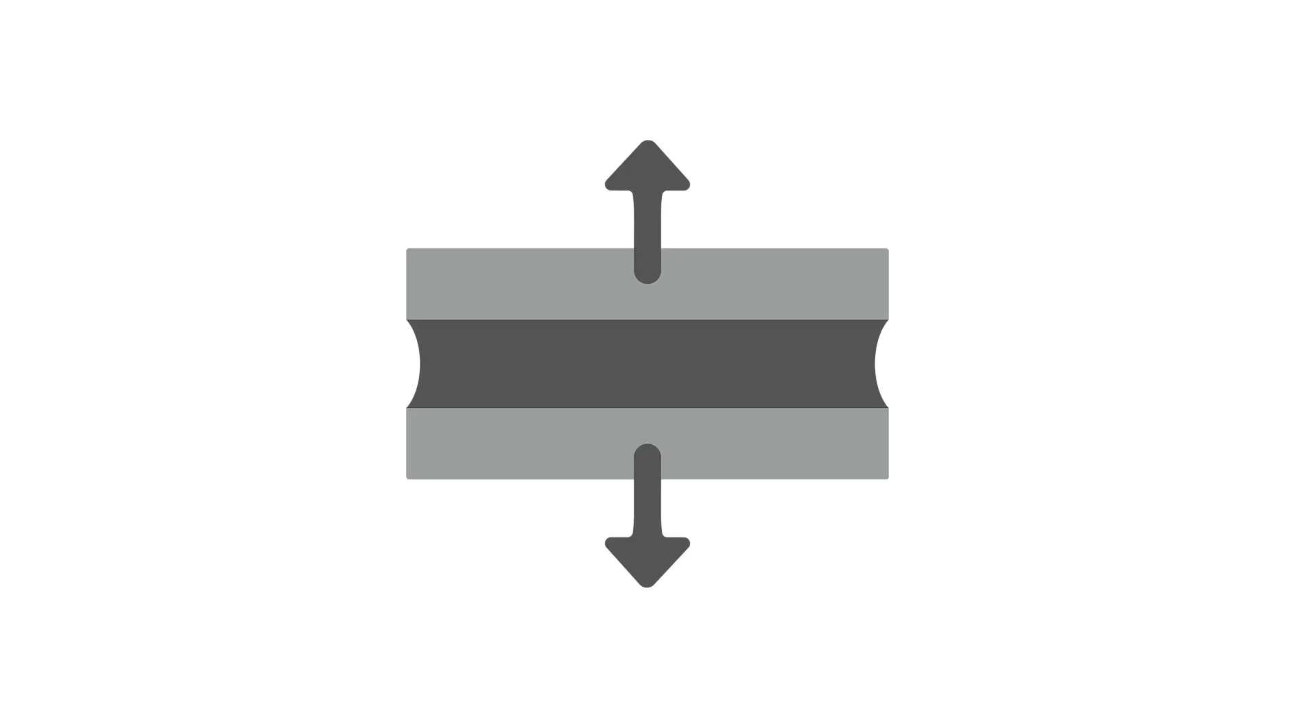 An icon illustrating data compression or expansion. It shows two horizontal bars with a central middle section and arrows pointing up and down, indicating compressing or expanding actions. The background is black, featuring the brand name tesa tape. (This text has been generated by AI)