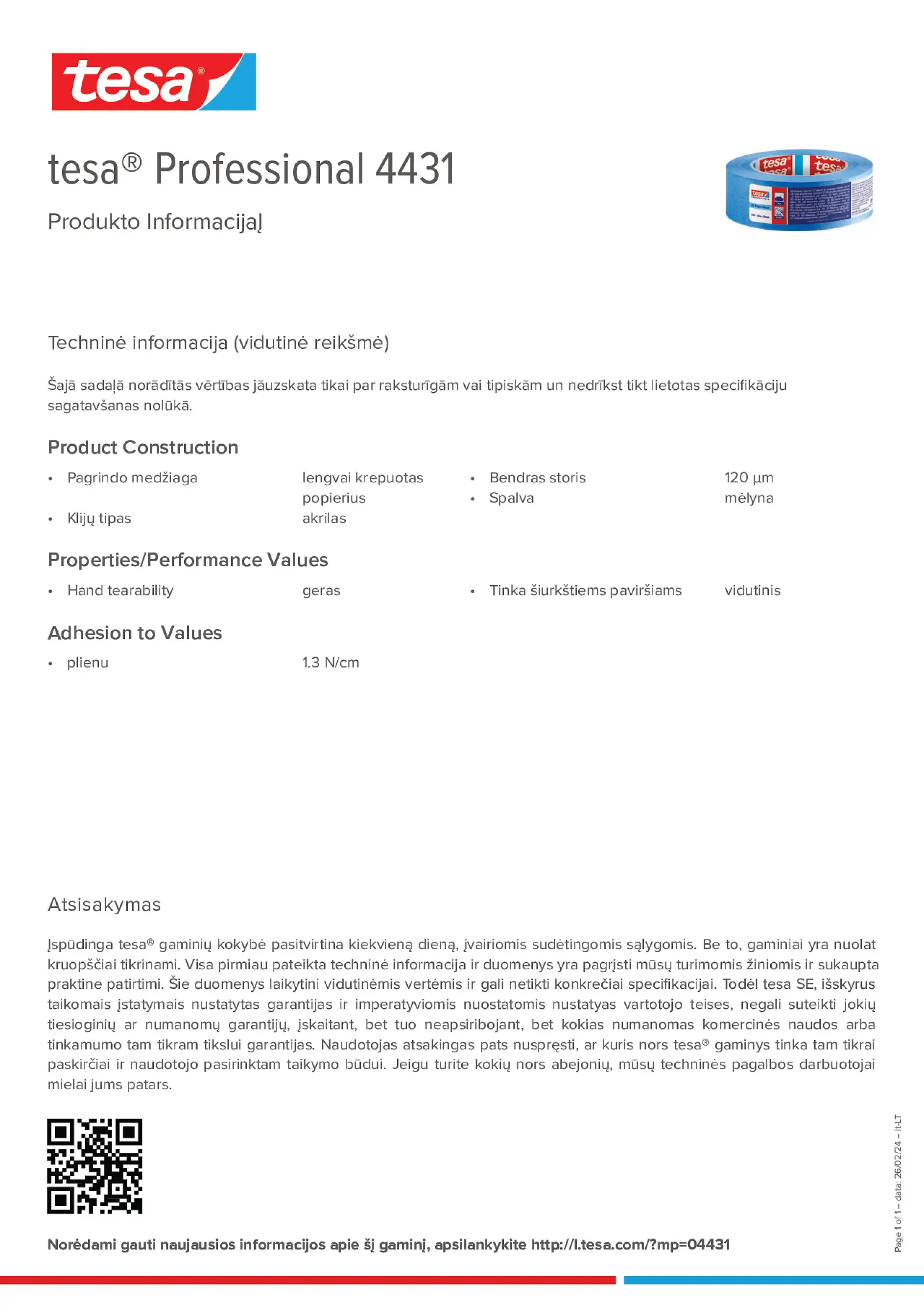 Product information_tesa® Professional 04431_lt-LT
