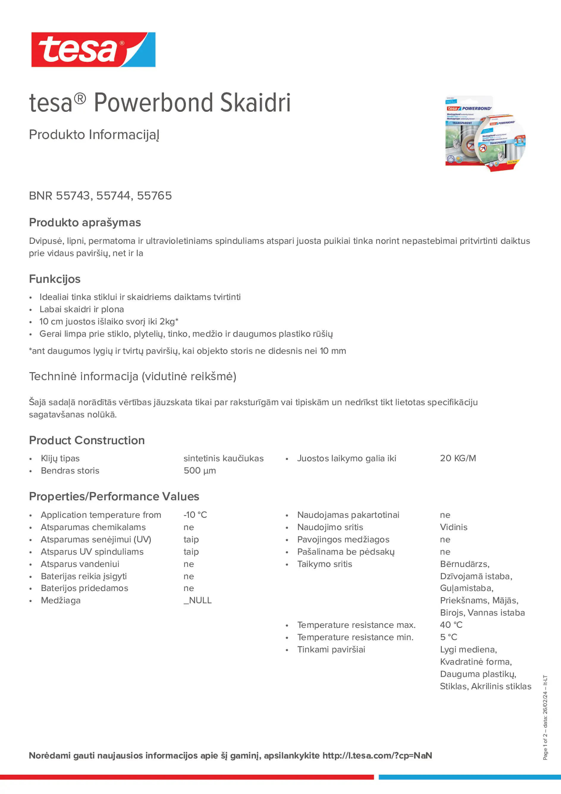 Product information_tesa® Powerbond 55744_lt-LT