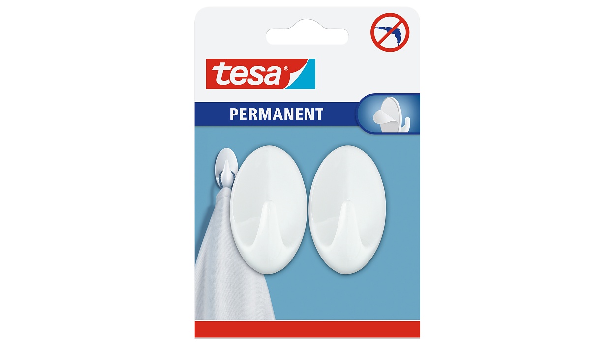 [en-en] Permanent hooks Oval L white