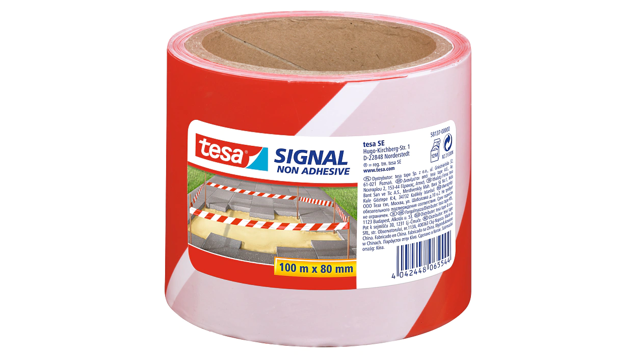 [en-en] tesa Signal Warning-Marking tape,non-adhesive,red-white,100m x 80mm