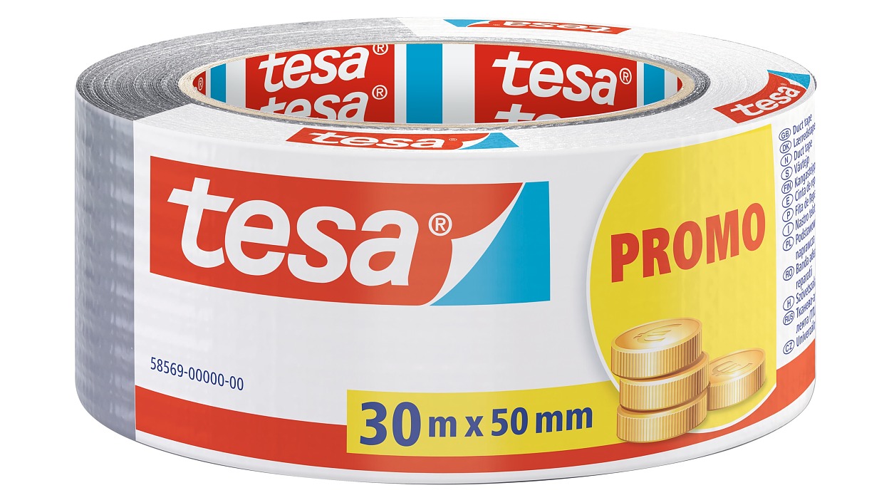 [en-en] tesa Duct tape, grey, 30m x 50mm, Promo