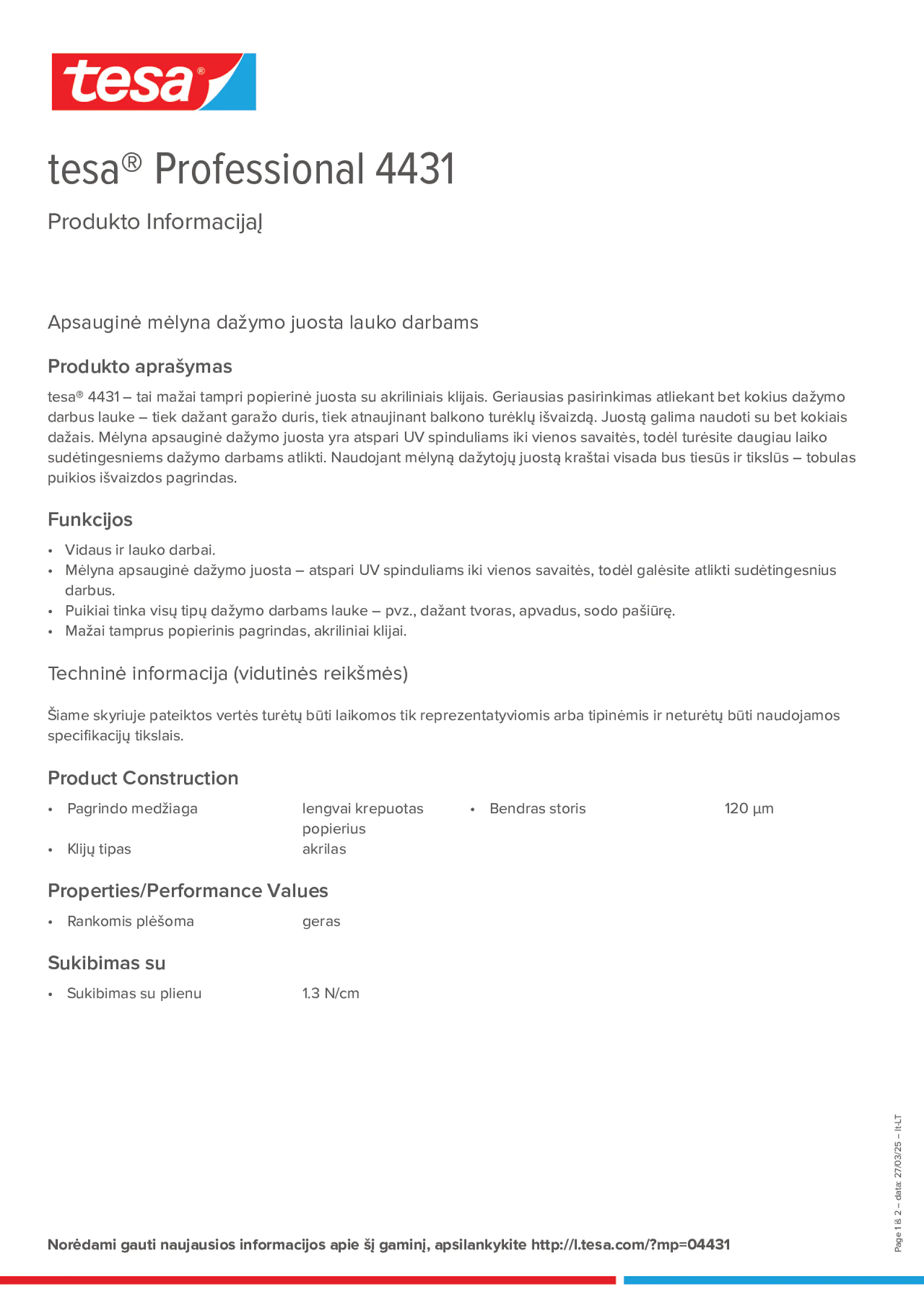 Product information_tesa® Professional 04431_lt-LT