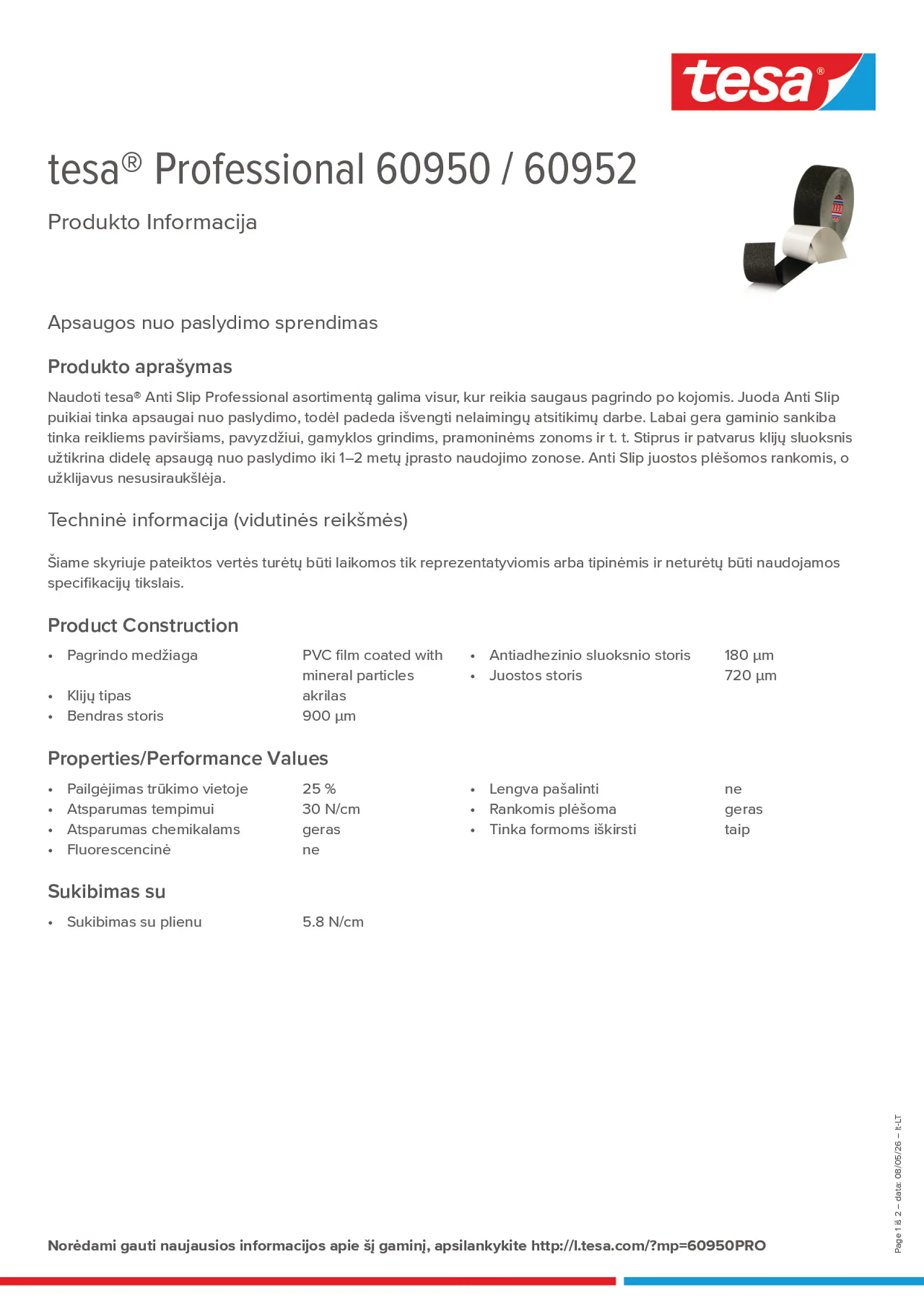 Product information_tesa® Professional 60950 / 60952_lt-LT