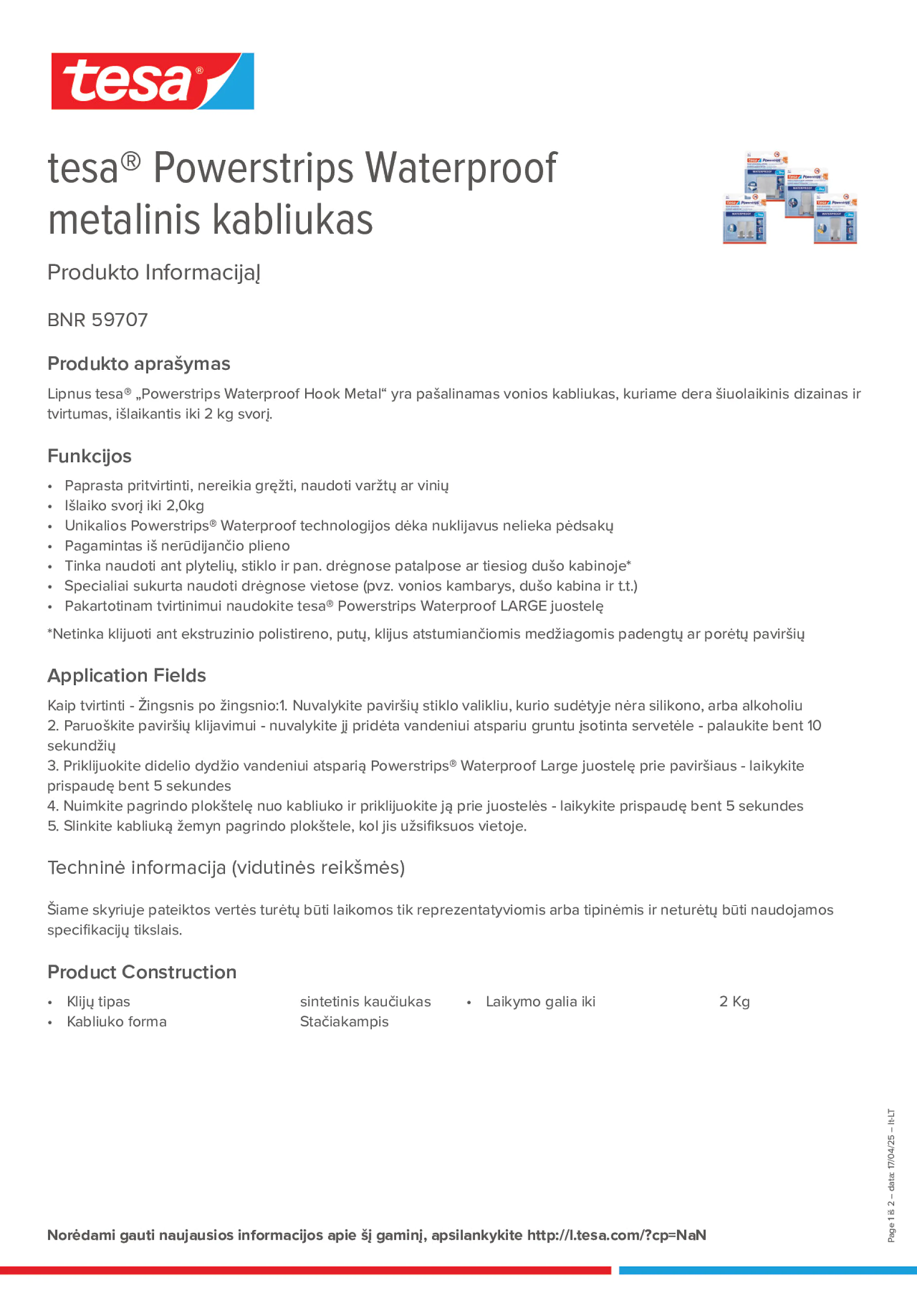 Product information_tesa® Powerstrips 59707_lt-LT