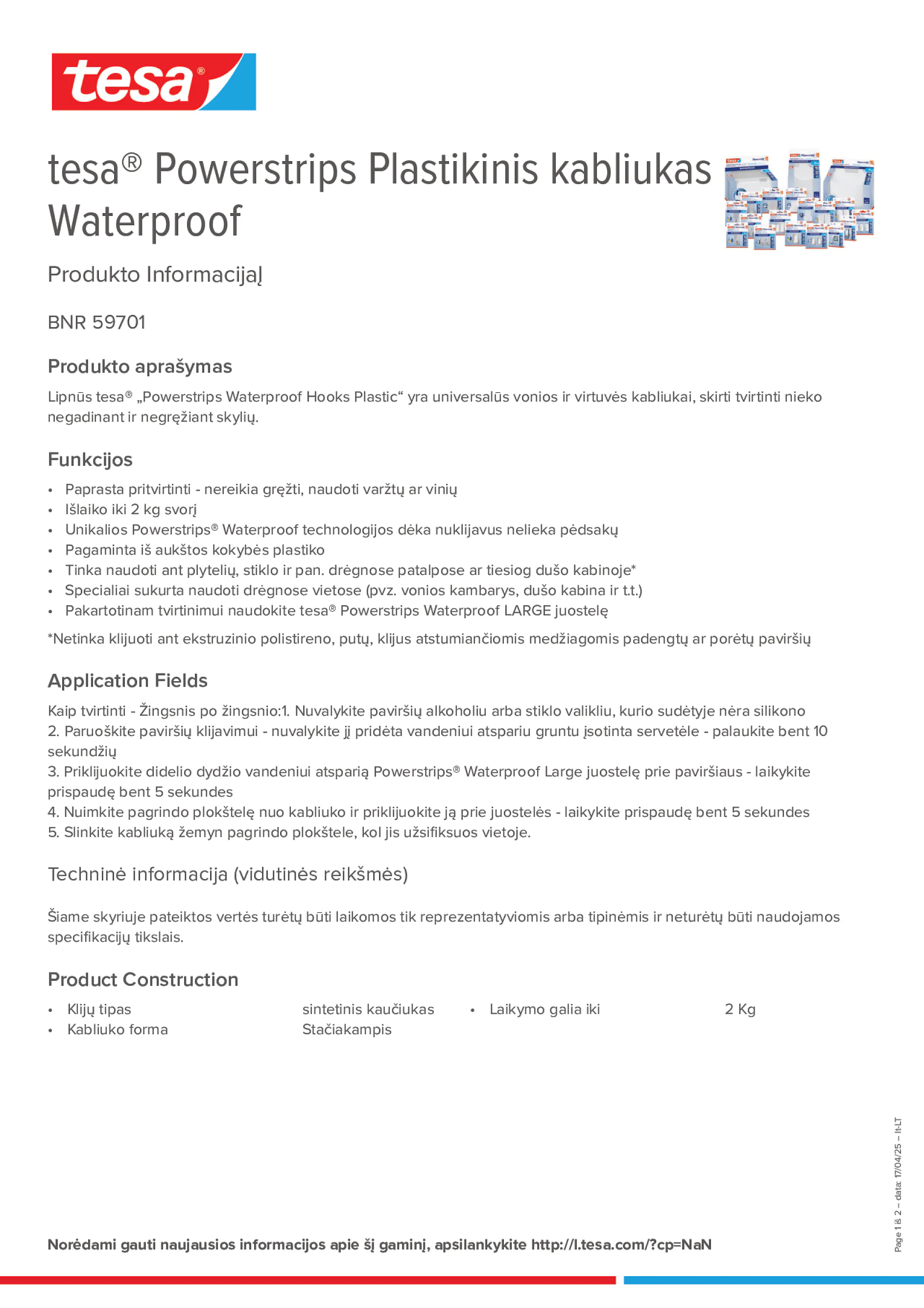 Product information_tesa® Powerstrips 59701_lt-LT