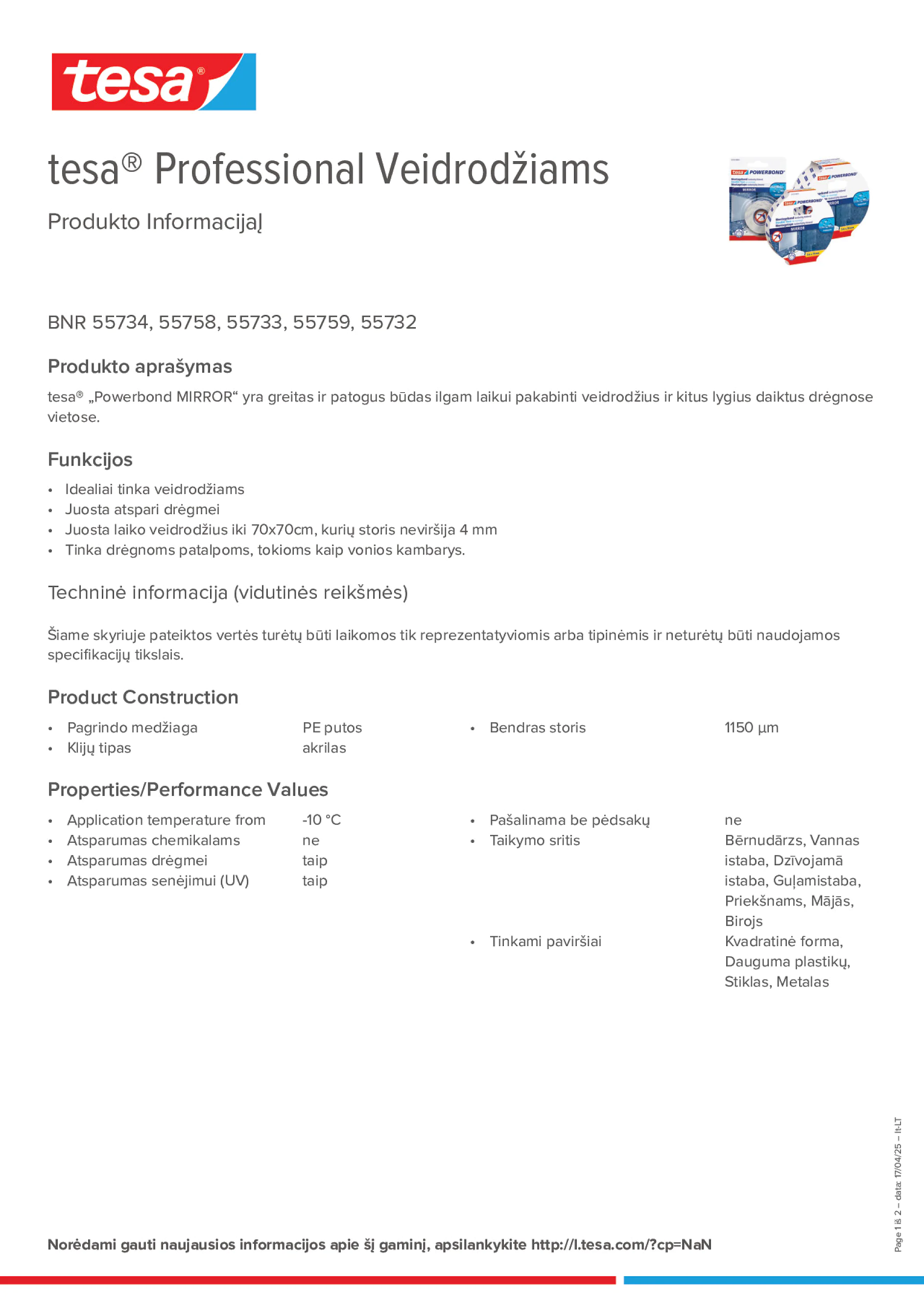 Product information_tesa® Professional 55733_lt-LT