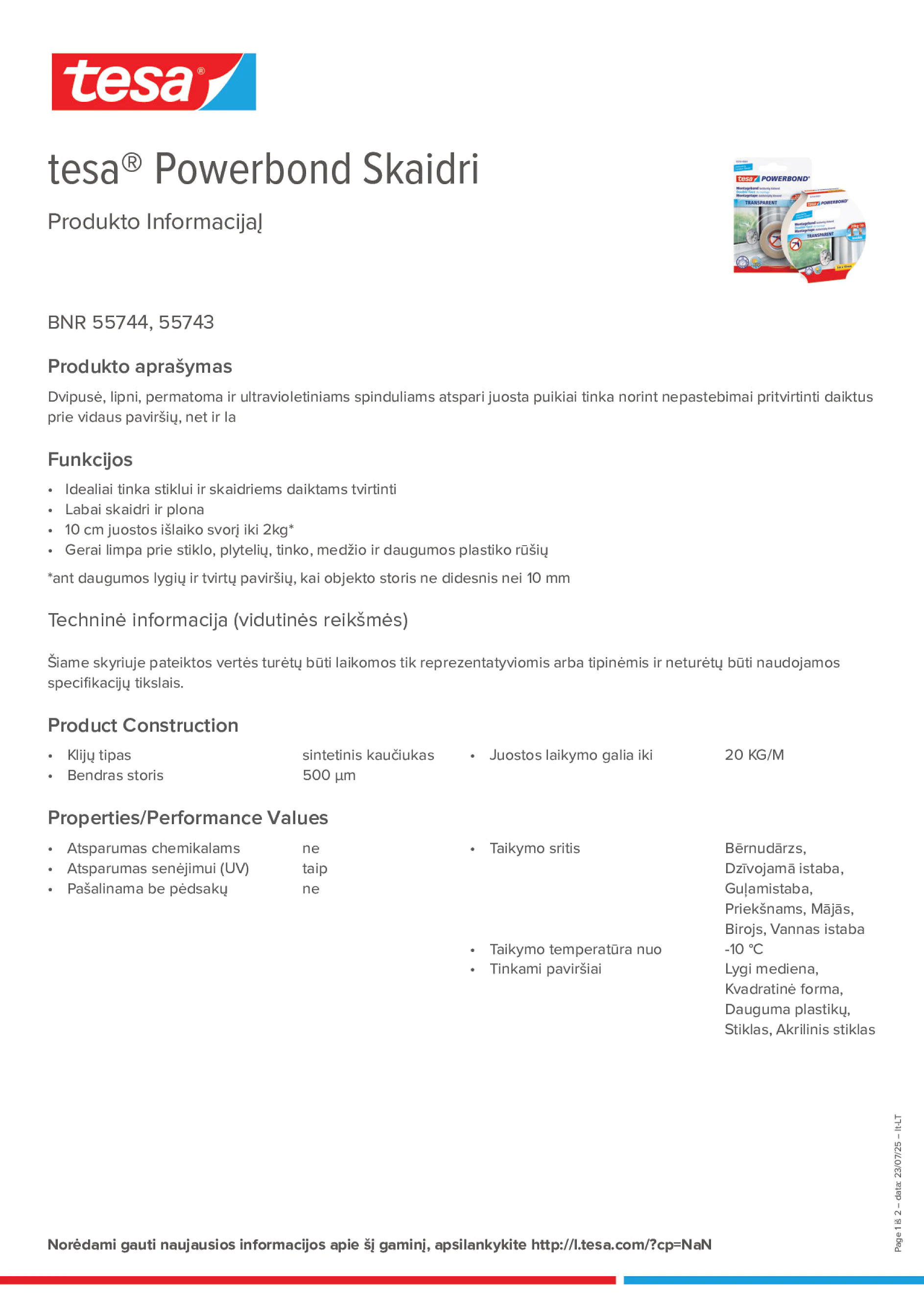 Product information_tesa® Powerbond 55744_lt-LT