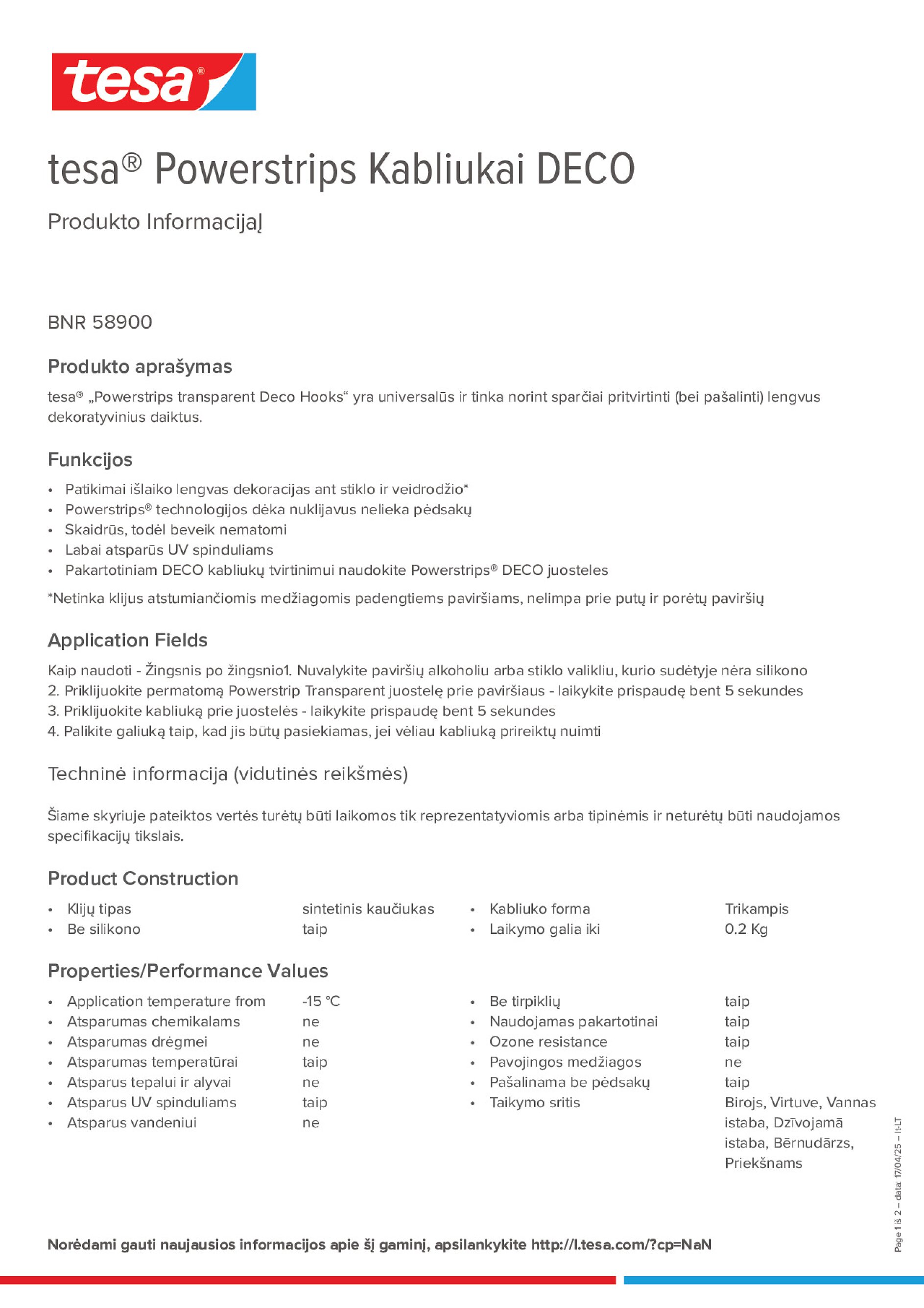 Product information_tesa® Powerstrips 58900_lt-LT