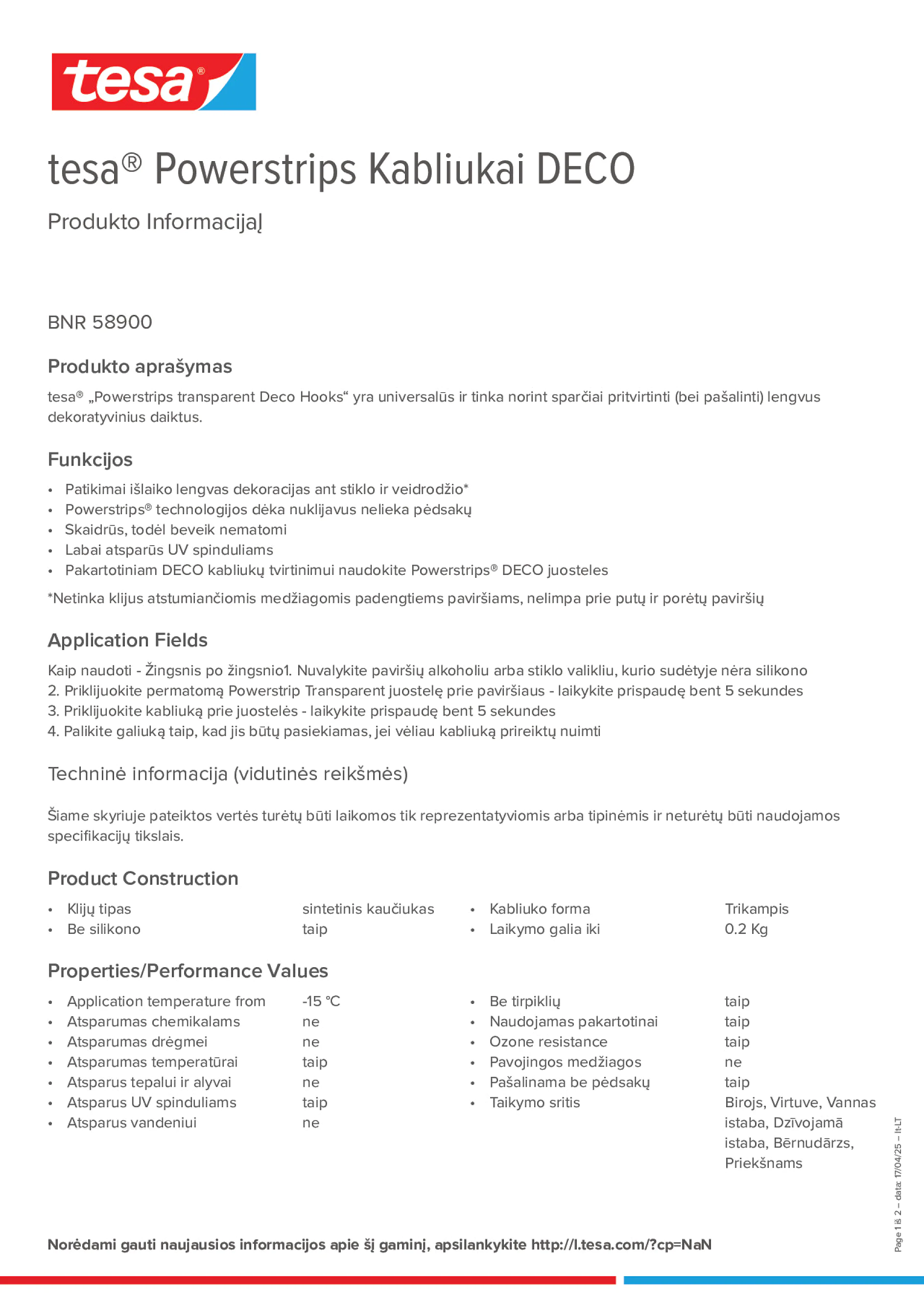 Product information_tesa® Powerstrips 58900_lt-LT