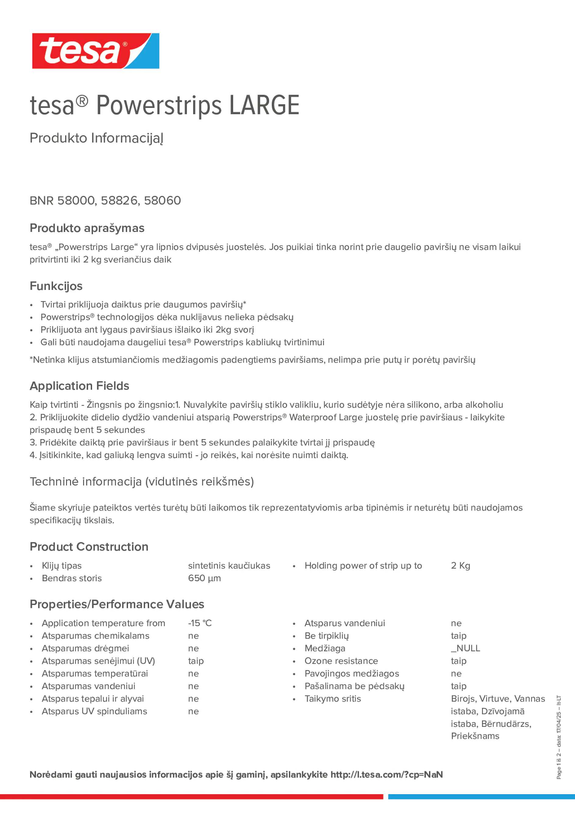 Product information_tesa® Powerstrips 58060_lt-LT