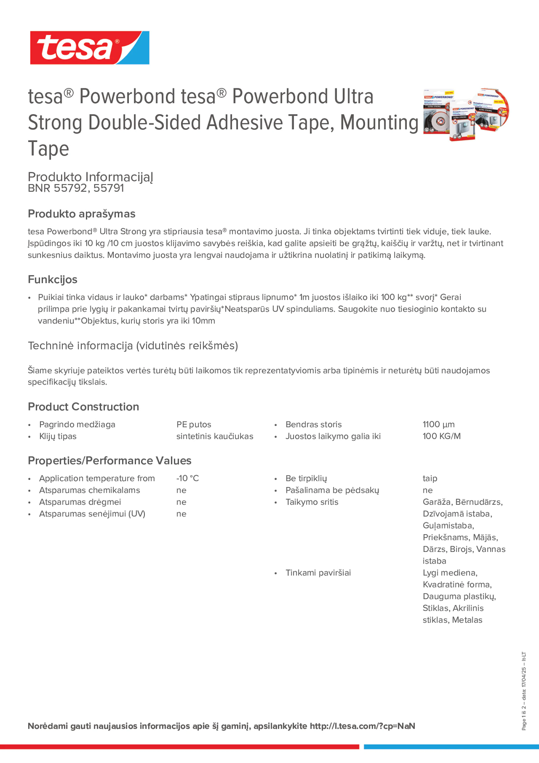 Product information_tesa® Powerbond 55791_lt-LT