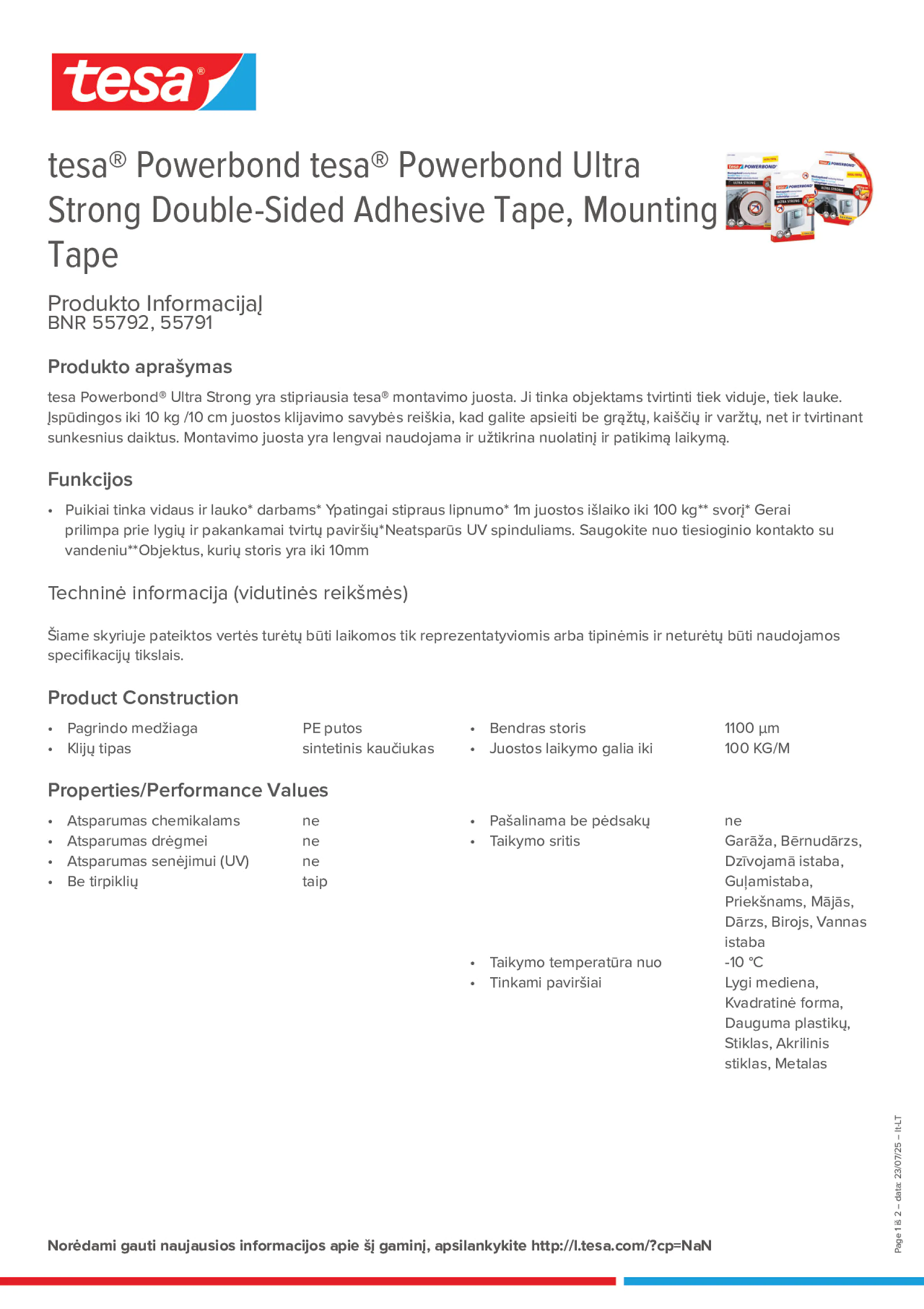 Product information_tesa® Powerbond 55791_lt-LT