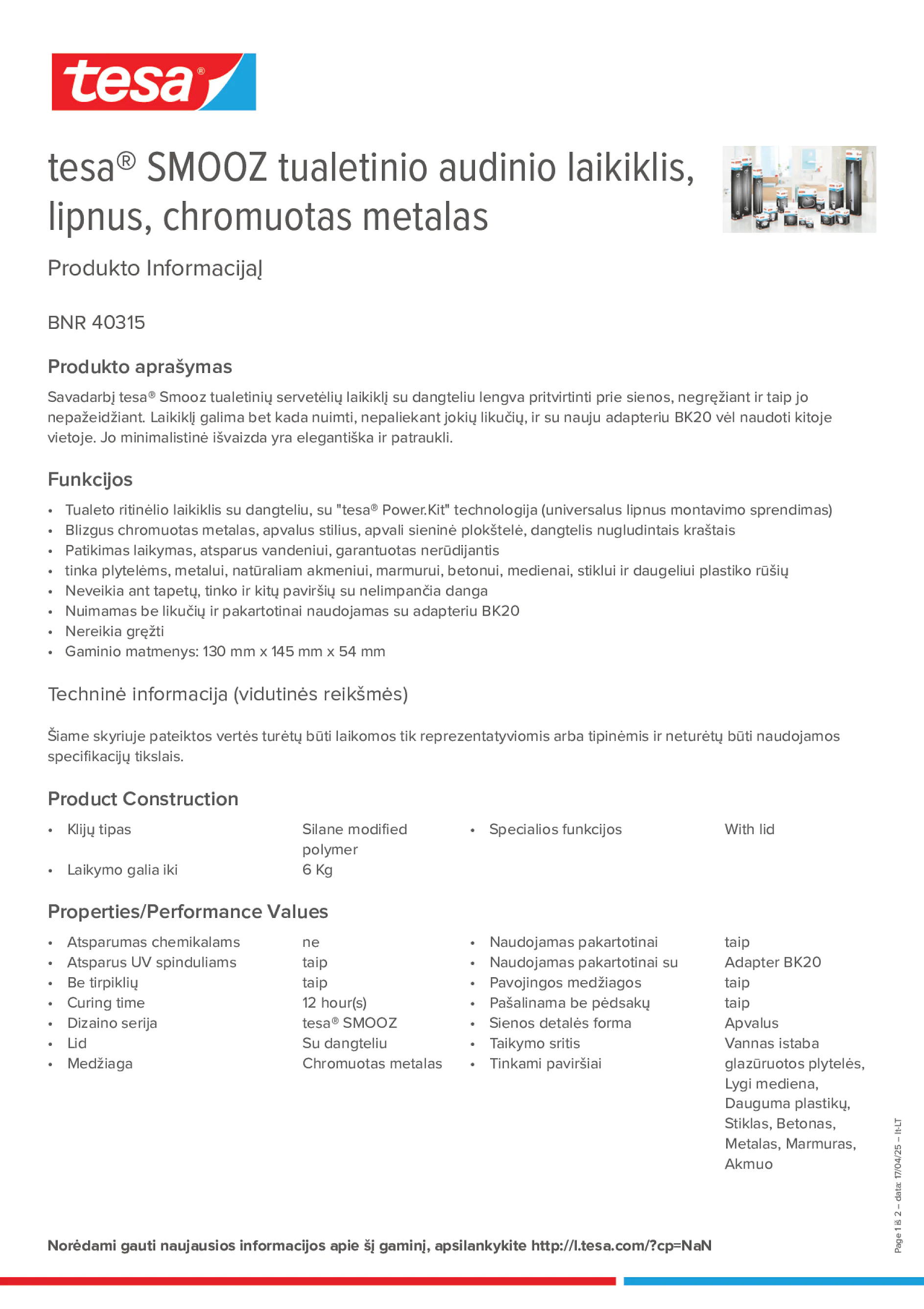 Product information_tesa® 40315_lt-LT