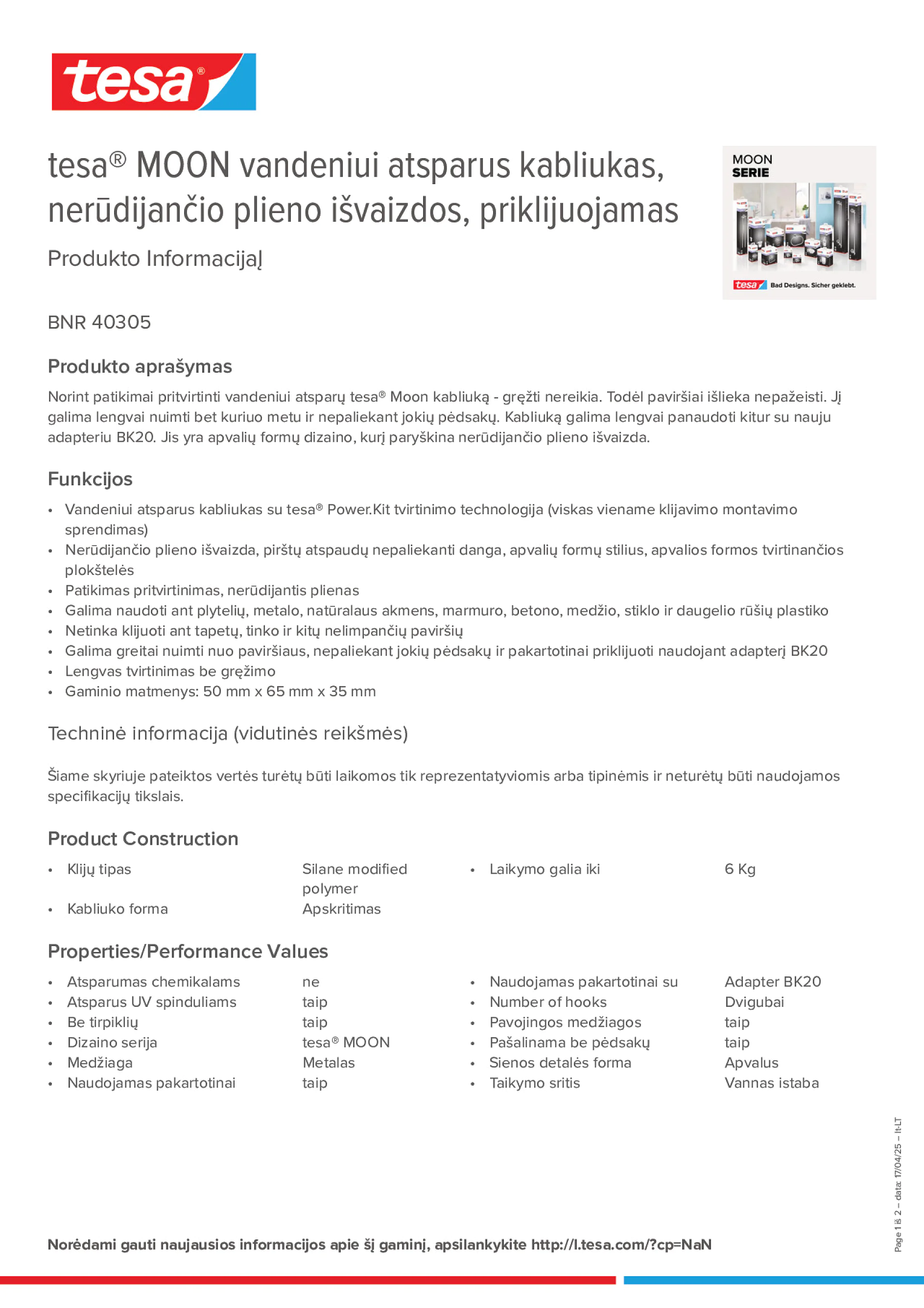 Product information_tesa® 40305_lt-LT