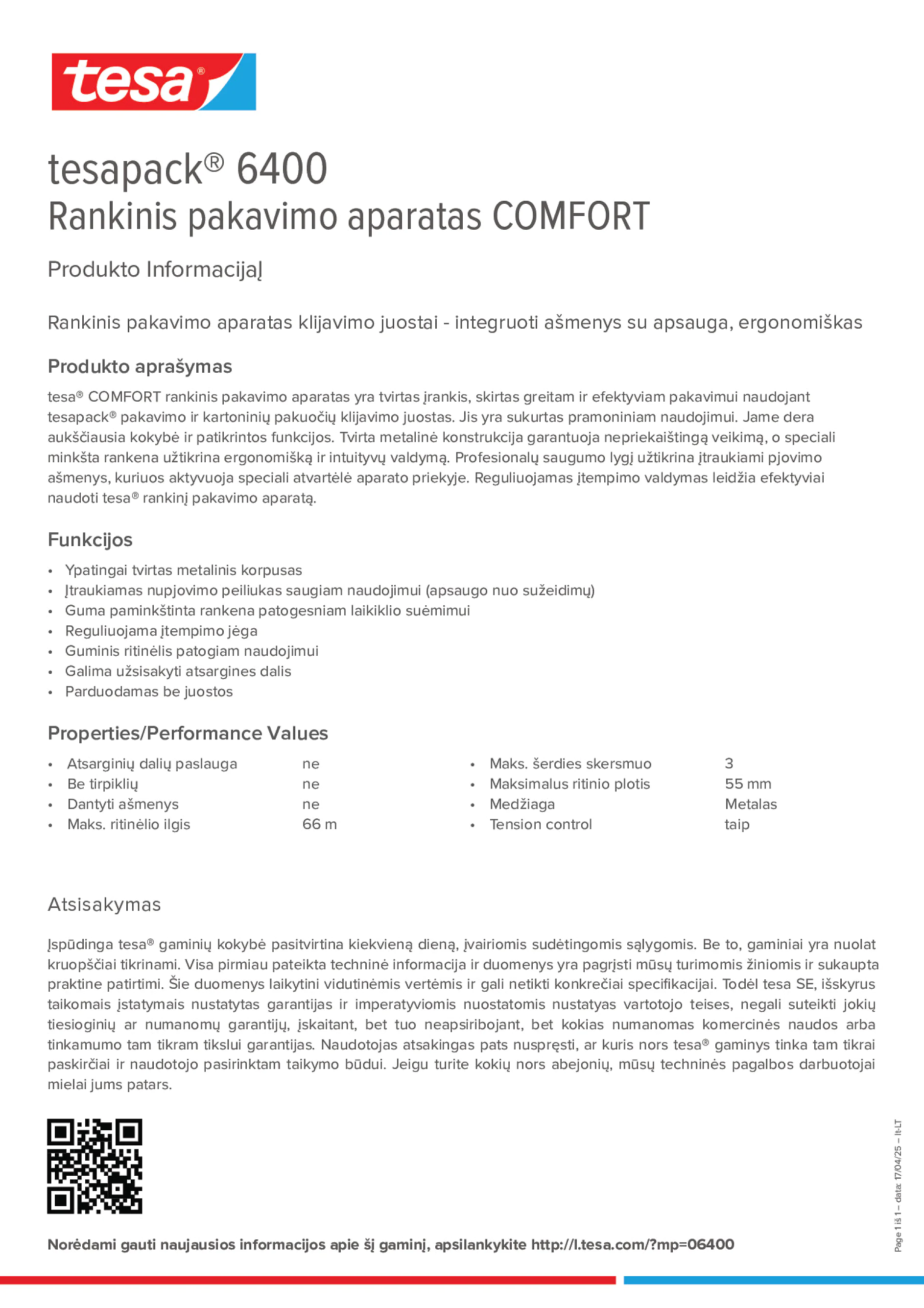 Product information_tesapack® 06400_lt-LT