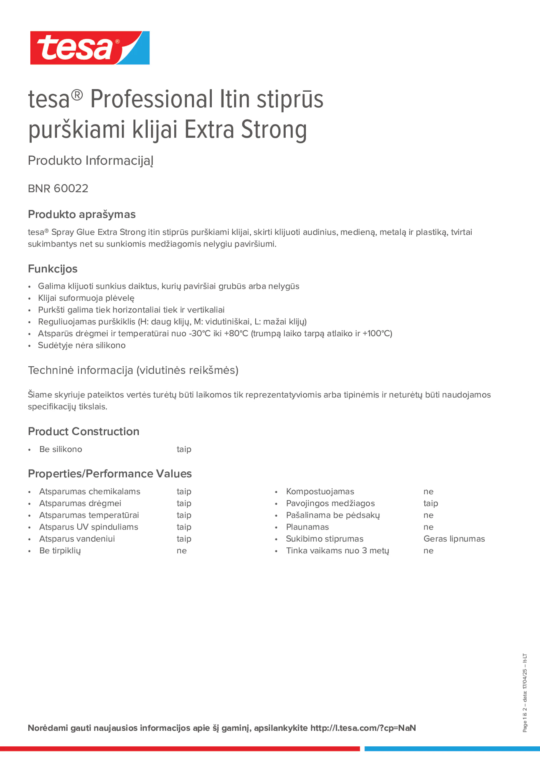 Product information_tesa® Professional 60022_lt-LT