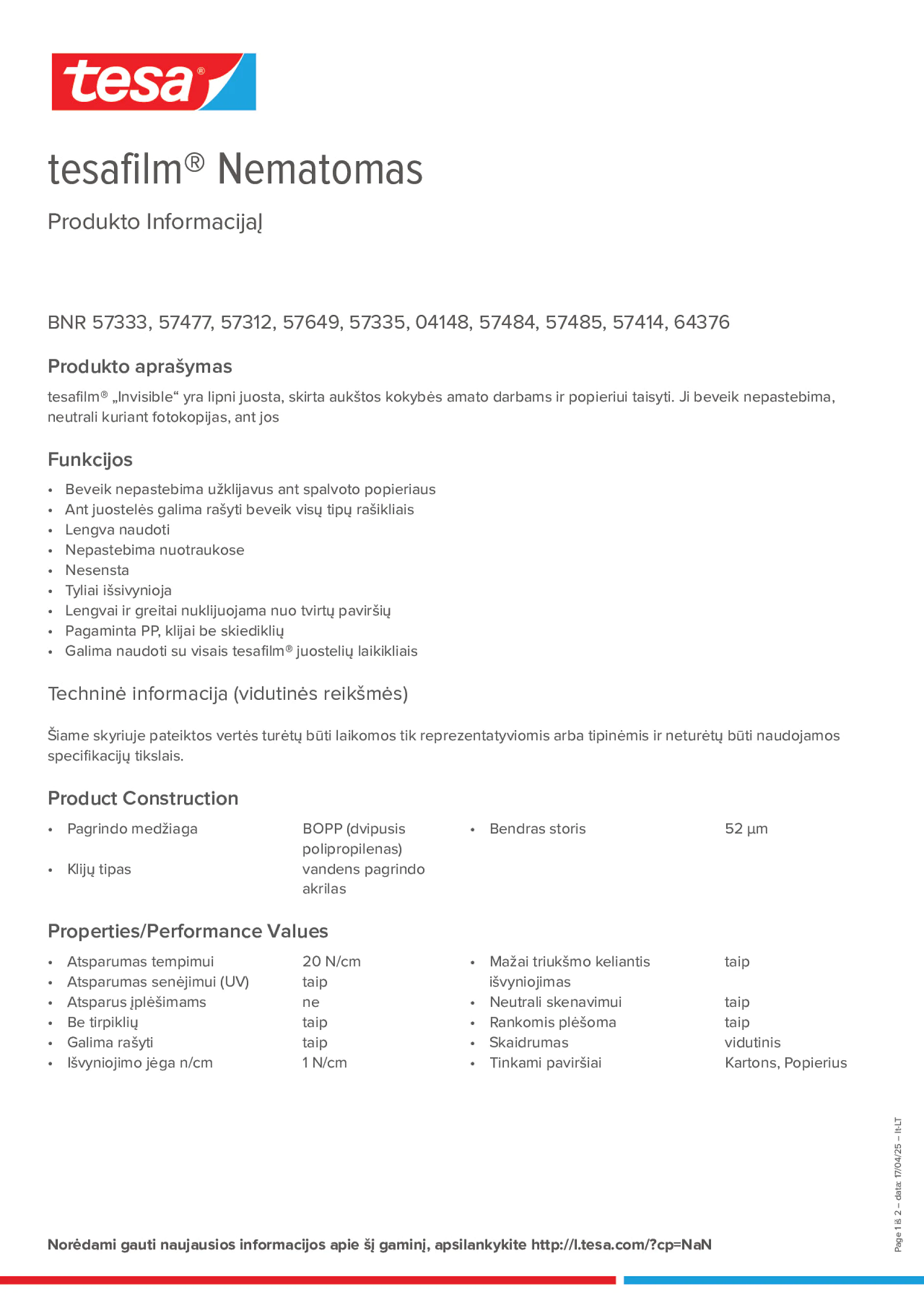 Product information_tesafilm® 57312_lt-LT