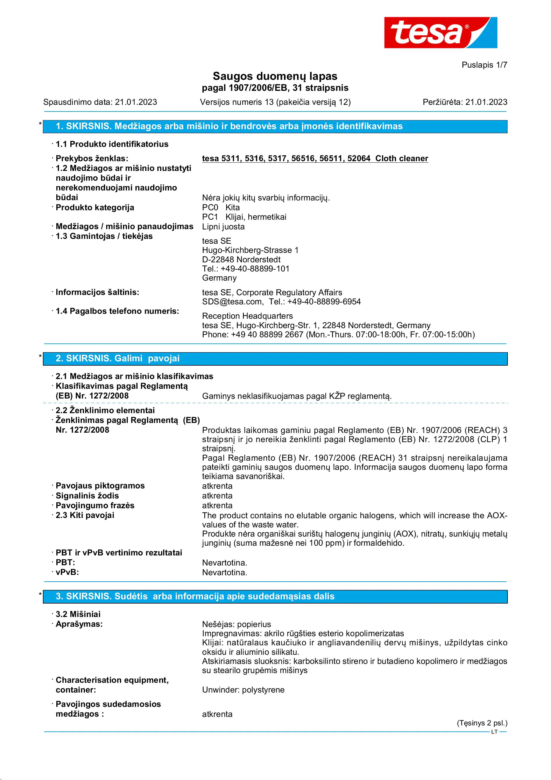 Safety data sheet_tesa® 5317_lt-LT_v13