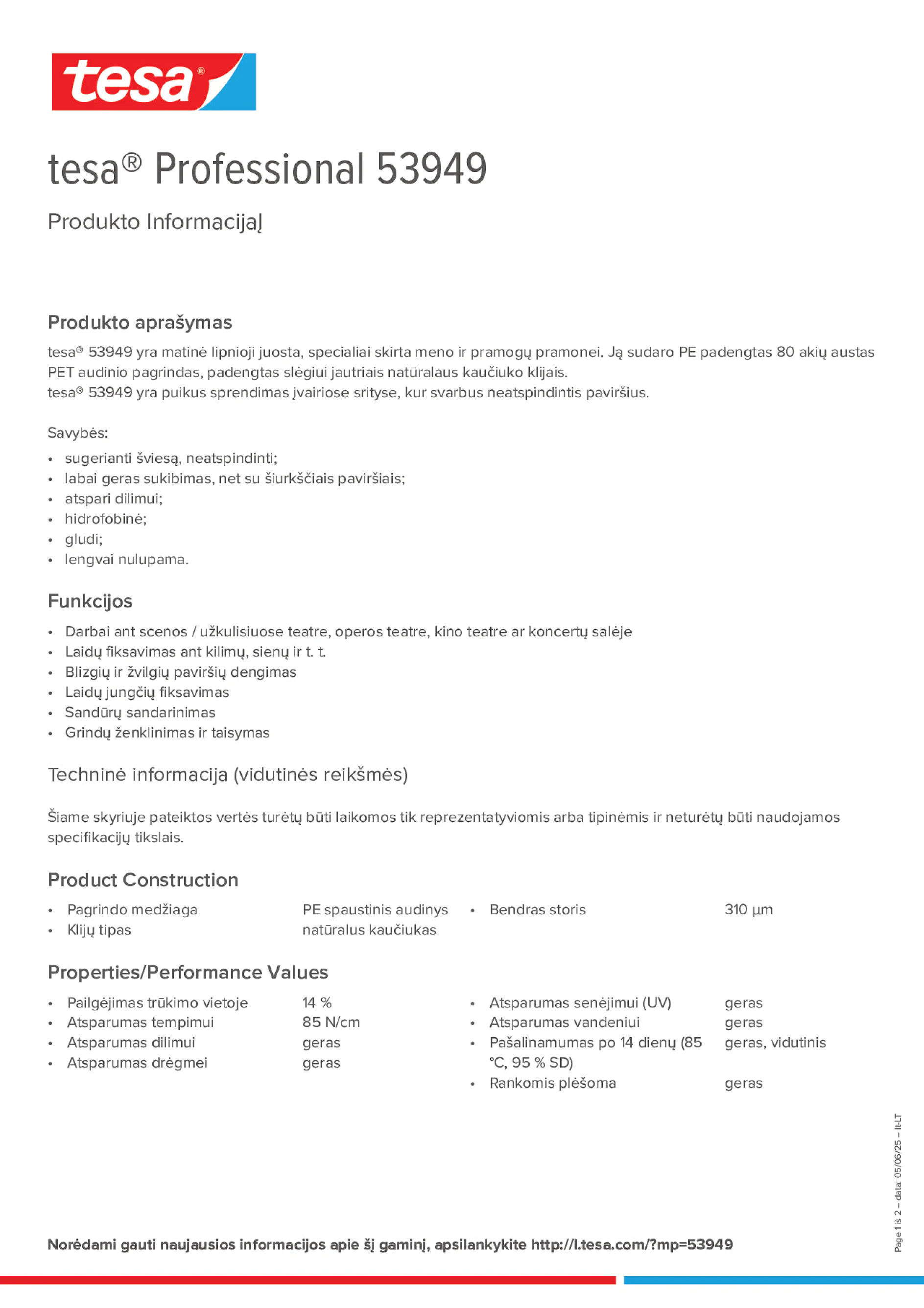 Product information_tesa® Professional 53949_lt-LT