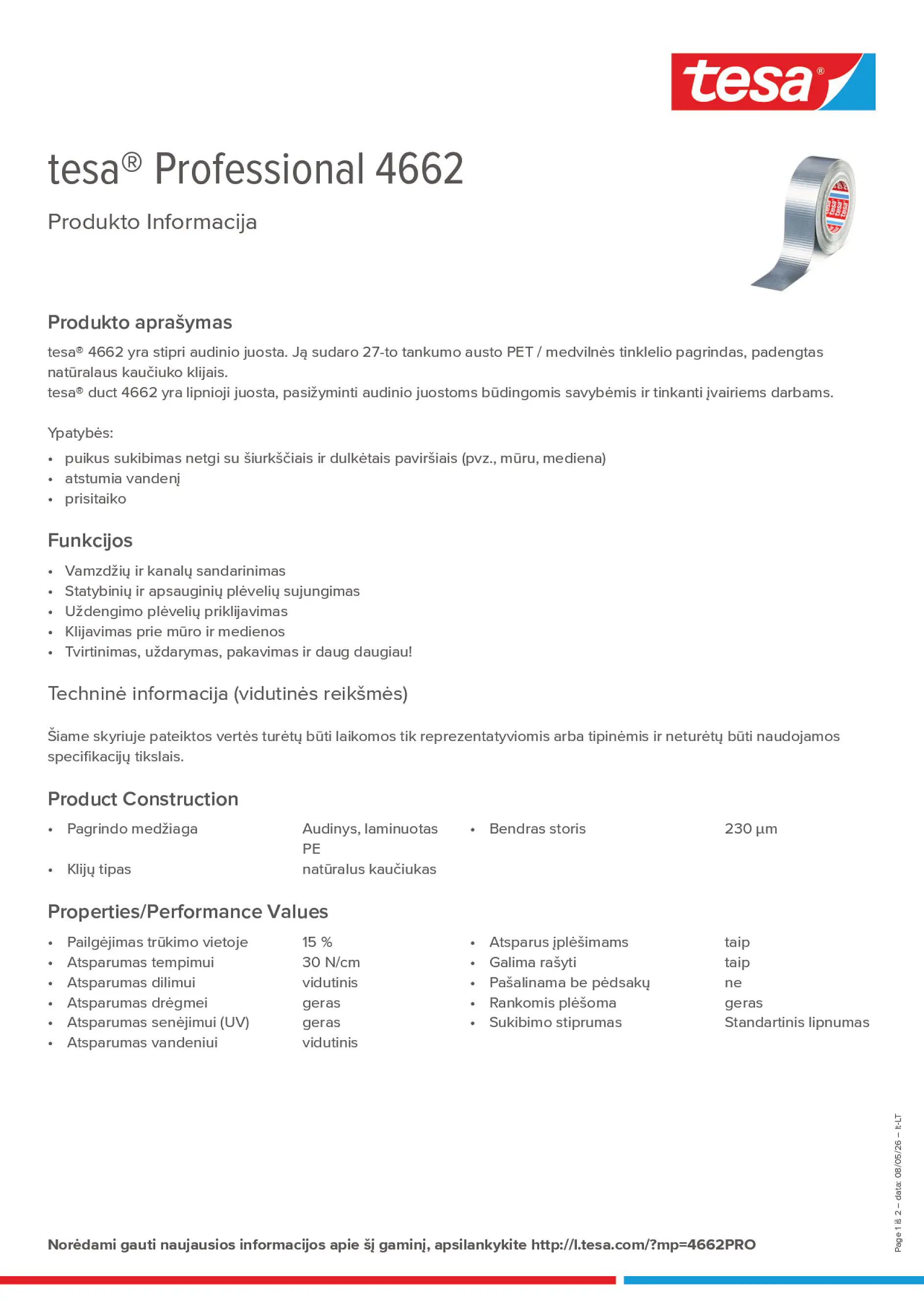 Product information_tesa® Professional 4662_lt-LT