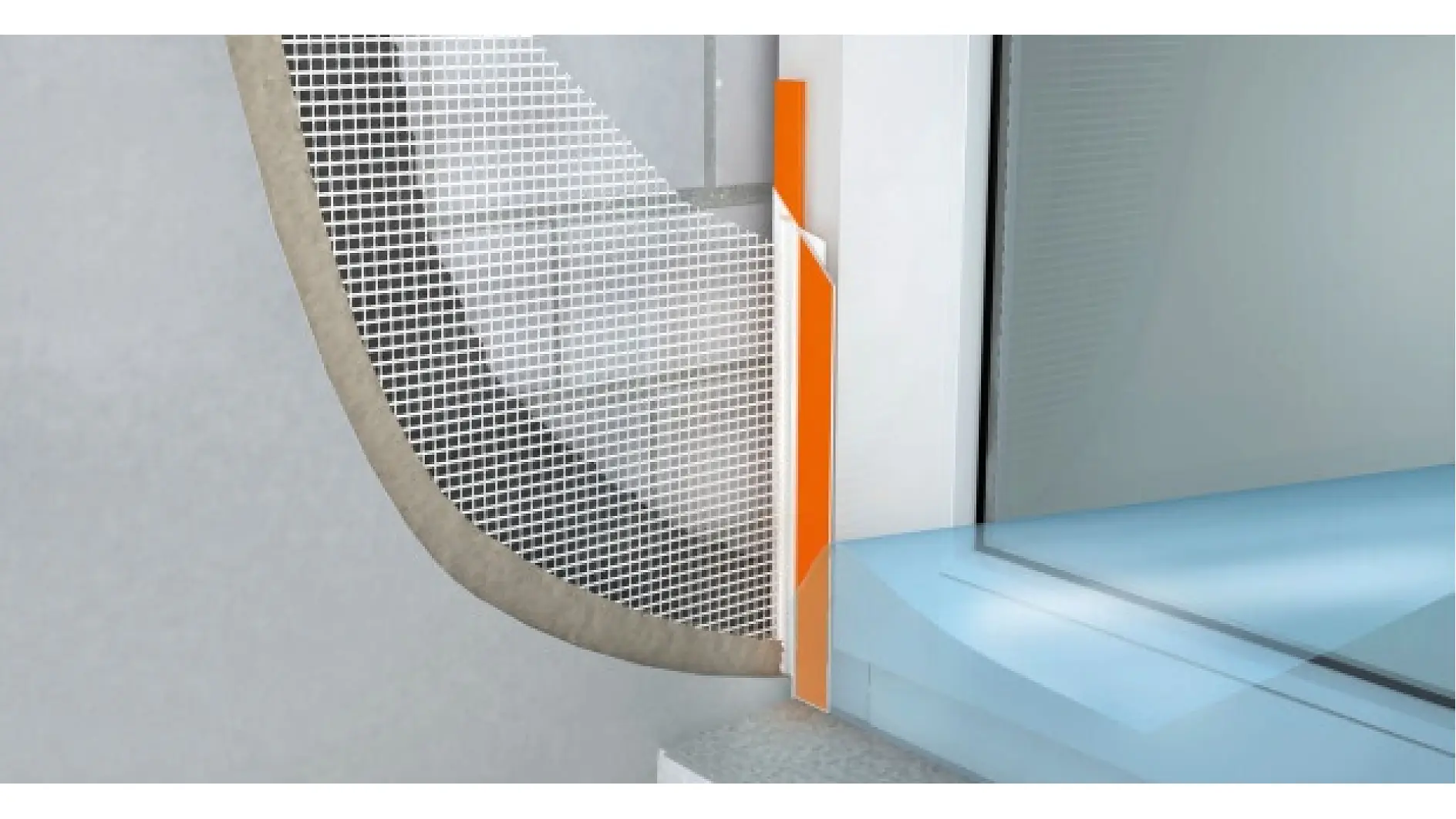 tesa adhesive tape applied to a curved metal surface indoors, next to a blue cushioned area and white wall panel (This text has been generated by AI)