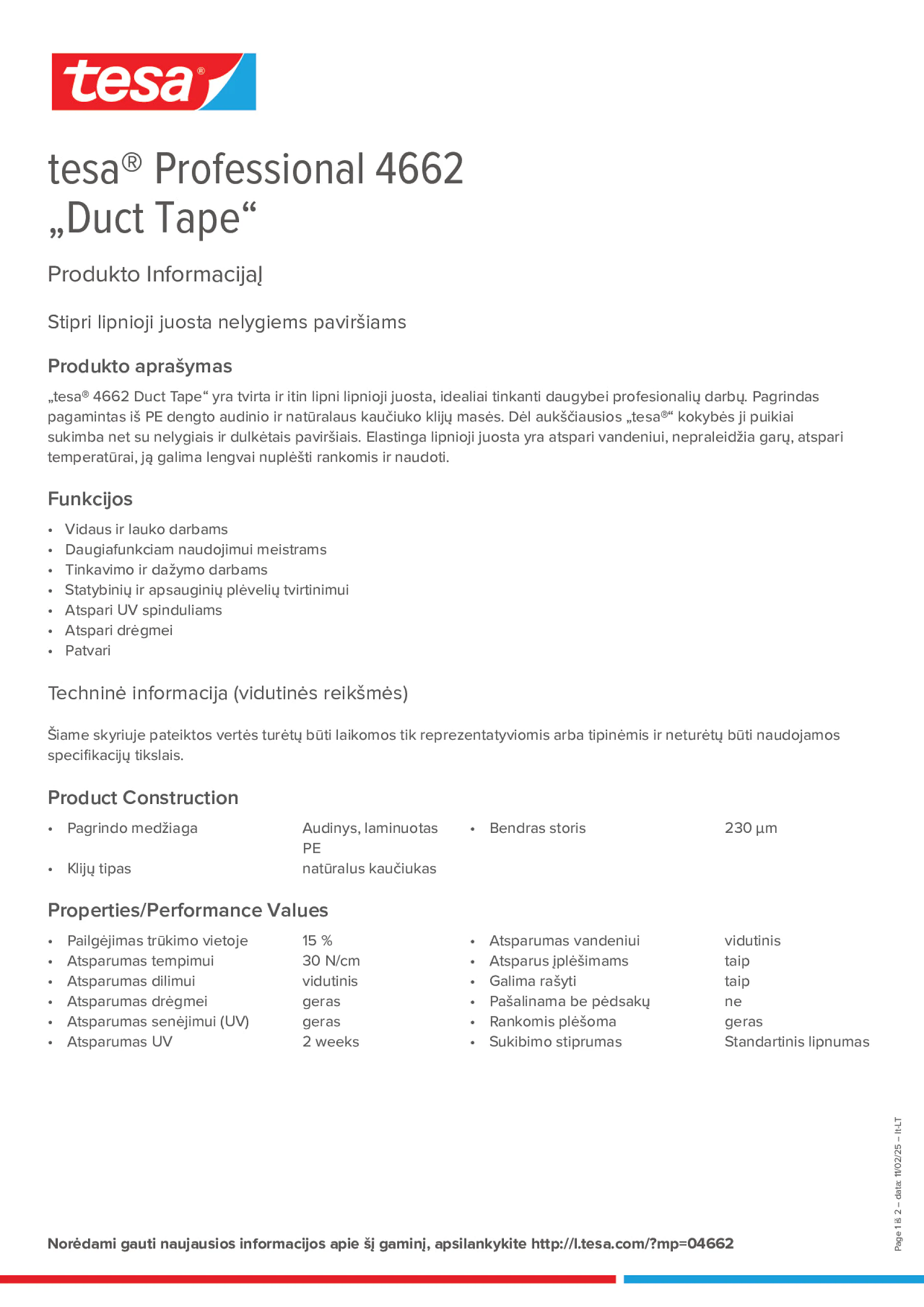 Product information_tesa® Professional 04662_lt-LT