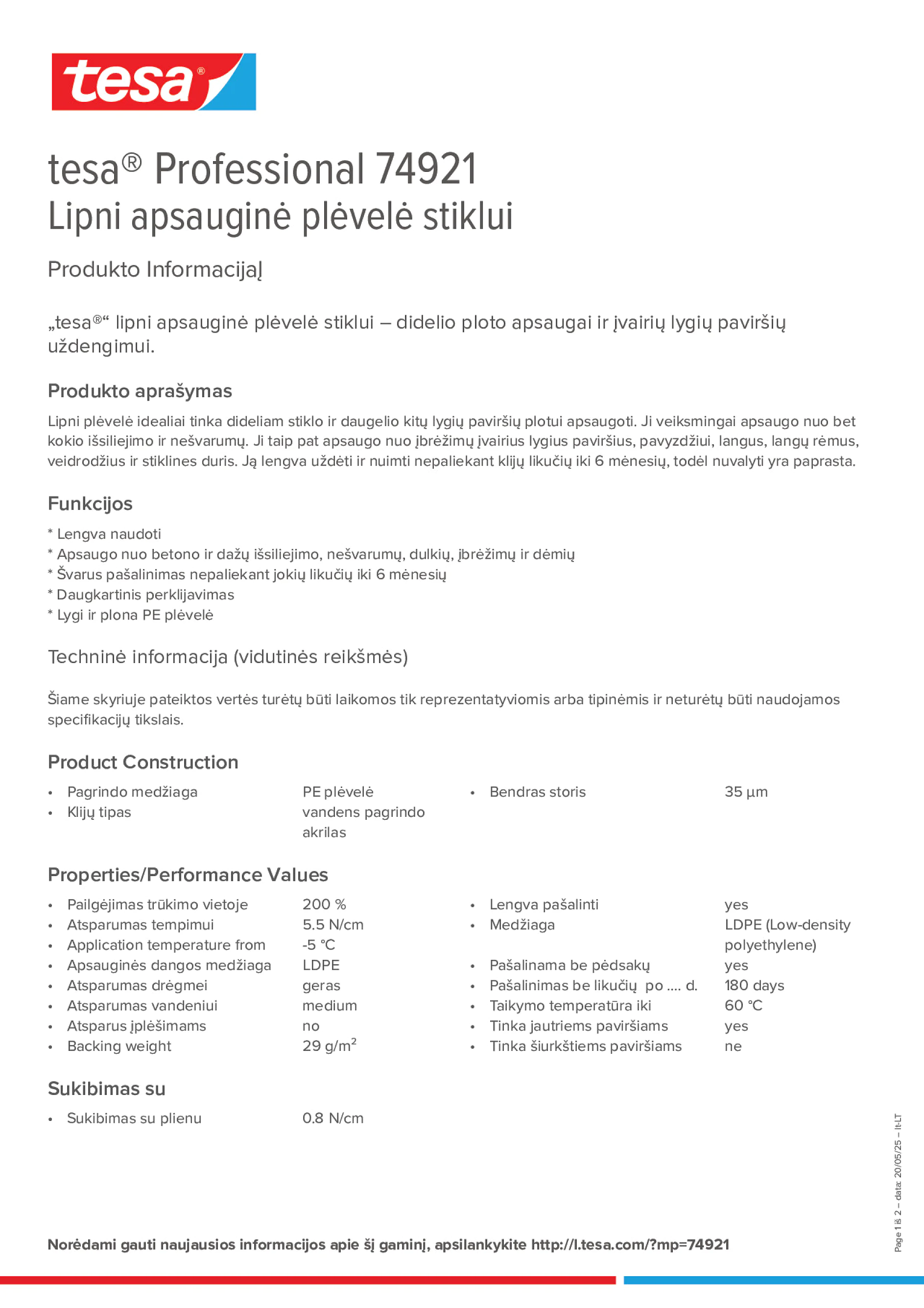 Product information_tesa® Professional 74921_lt-LT