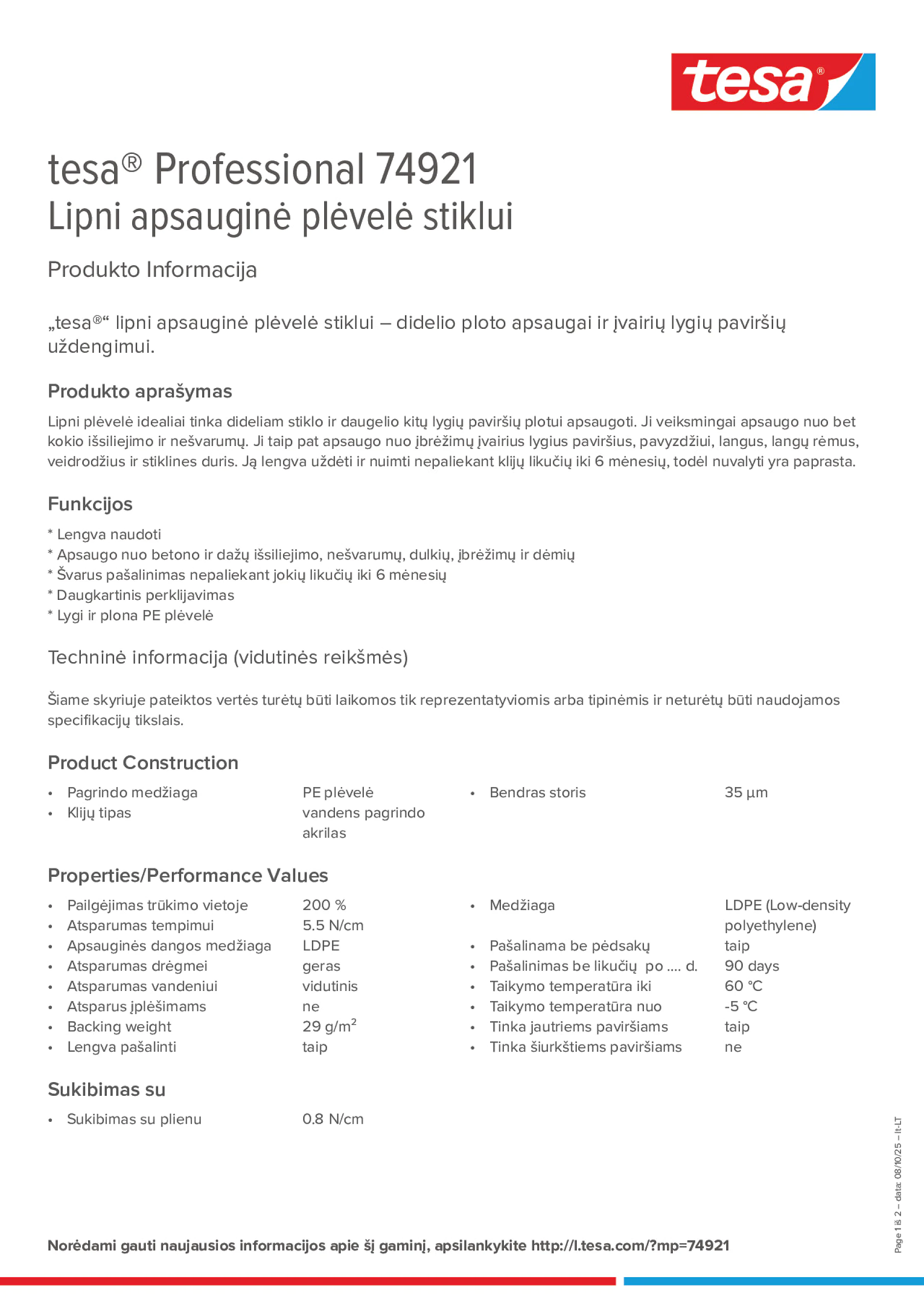 Product information_tesa® Professional 74921_lt-LT