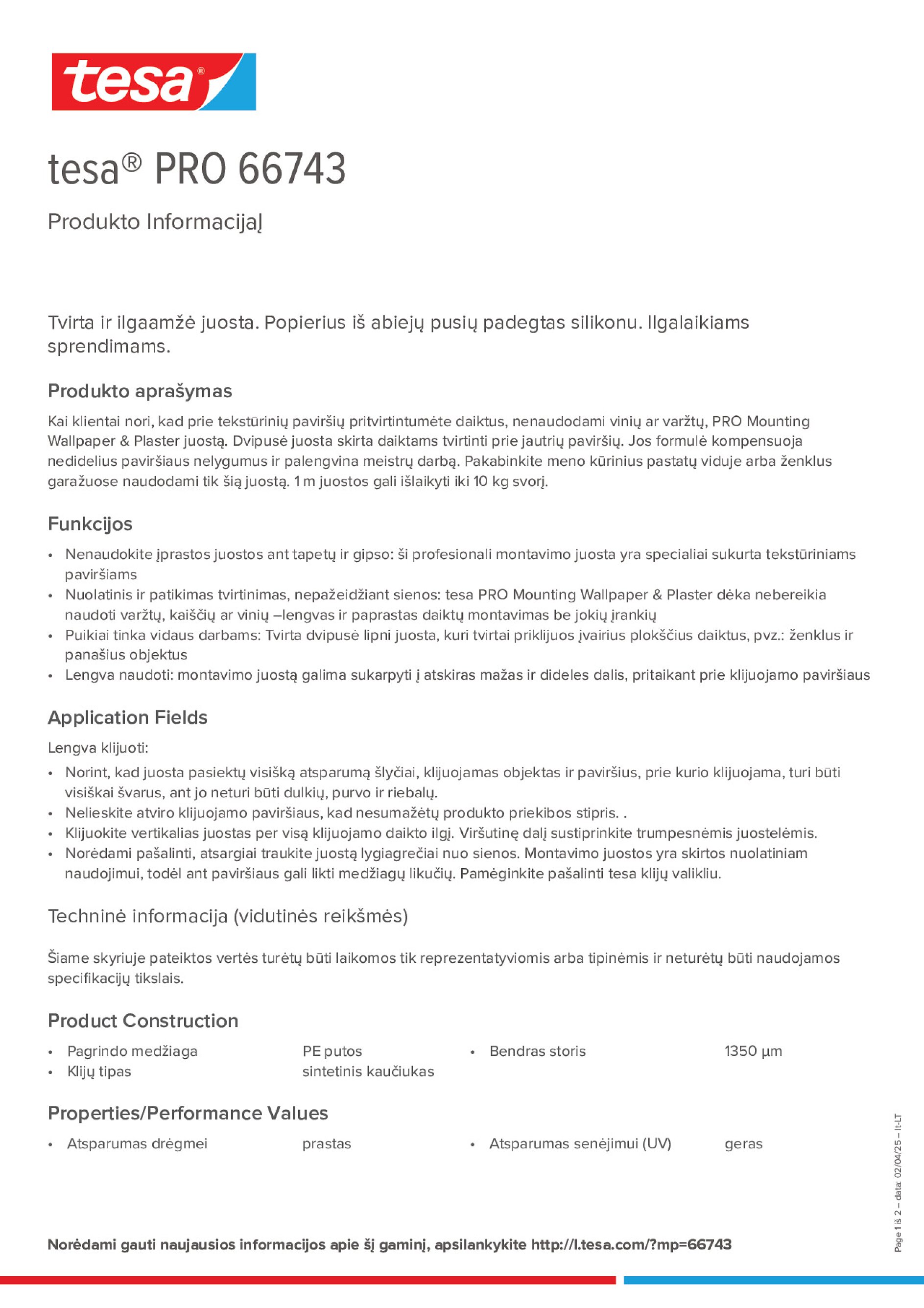 Product information_tesa® PRO 66743_lt-LT