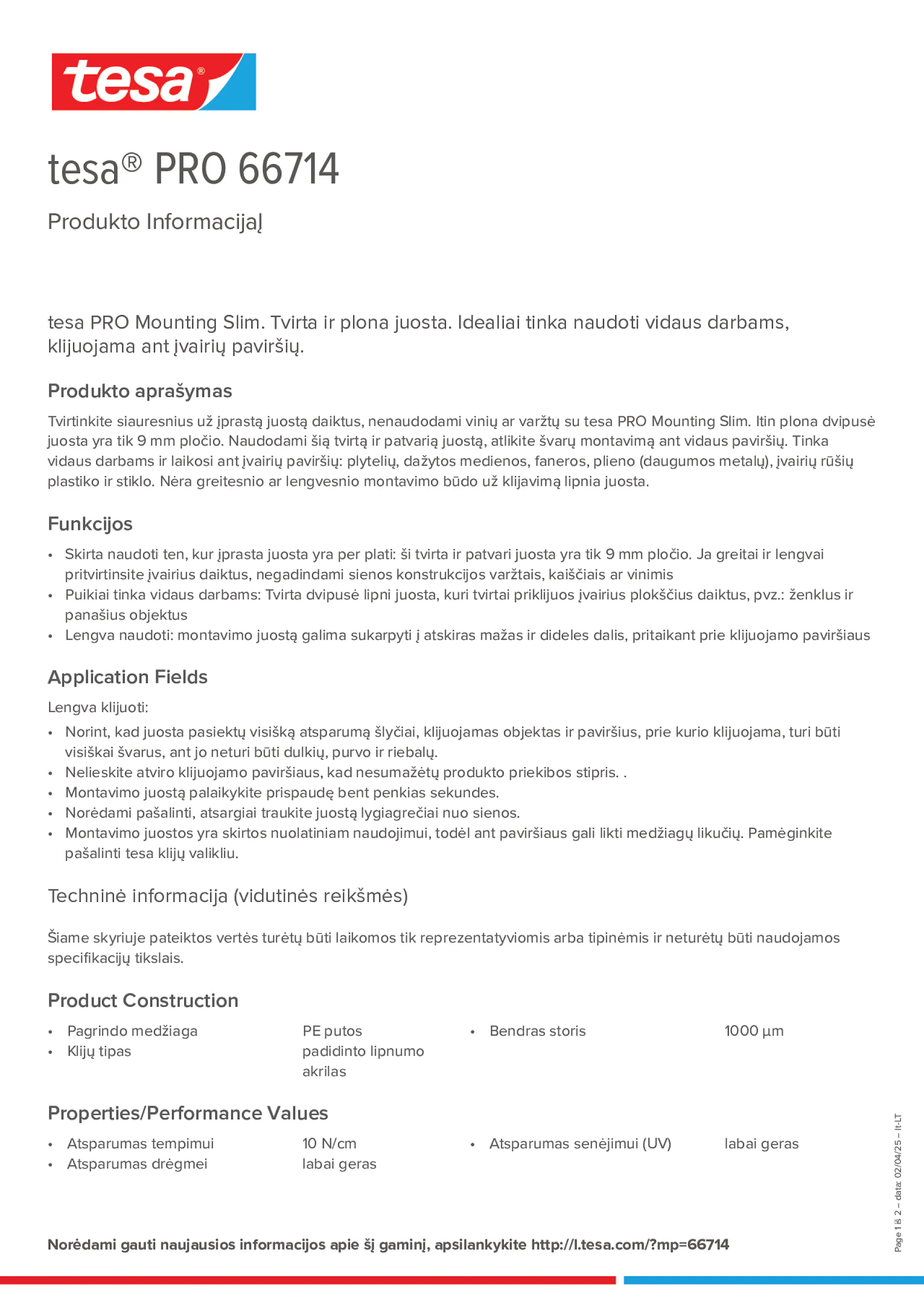 Product information_tesa® PRO 66714_lt-LT