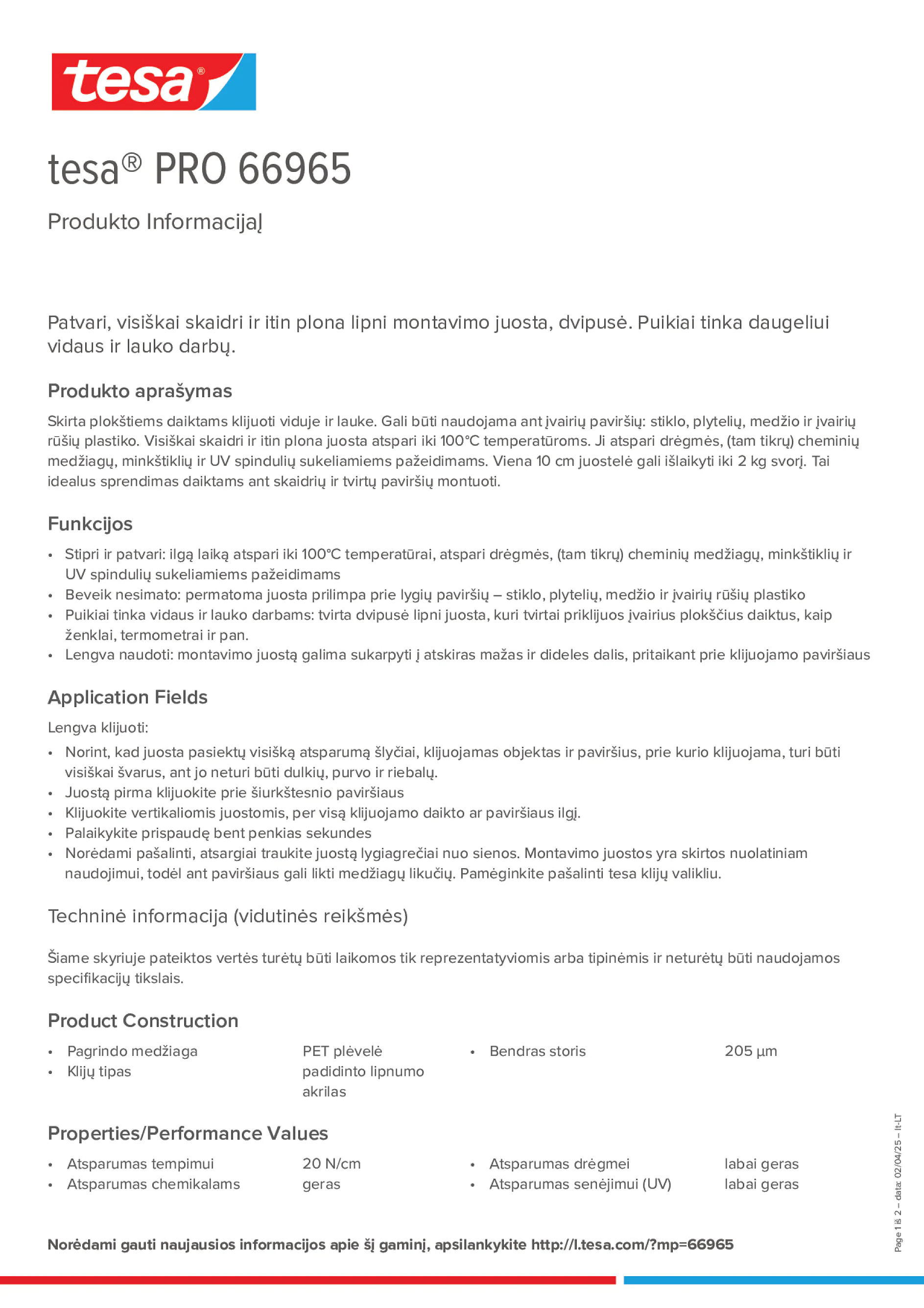 Product information_tesa® PRO 66965_lt-LT