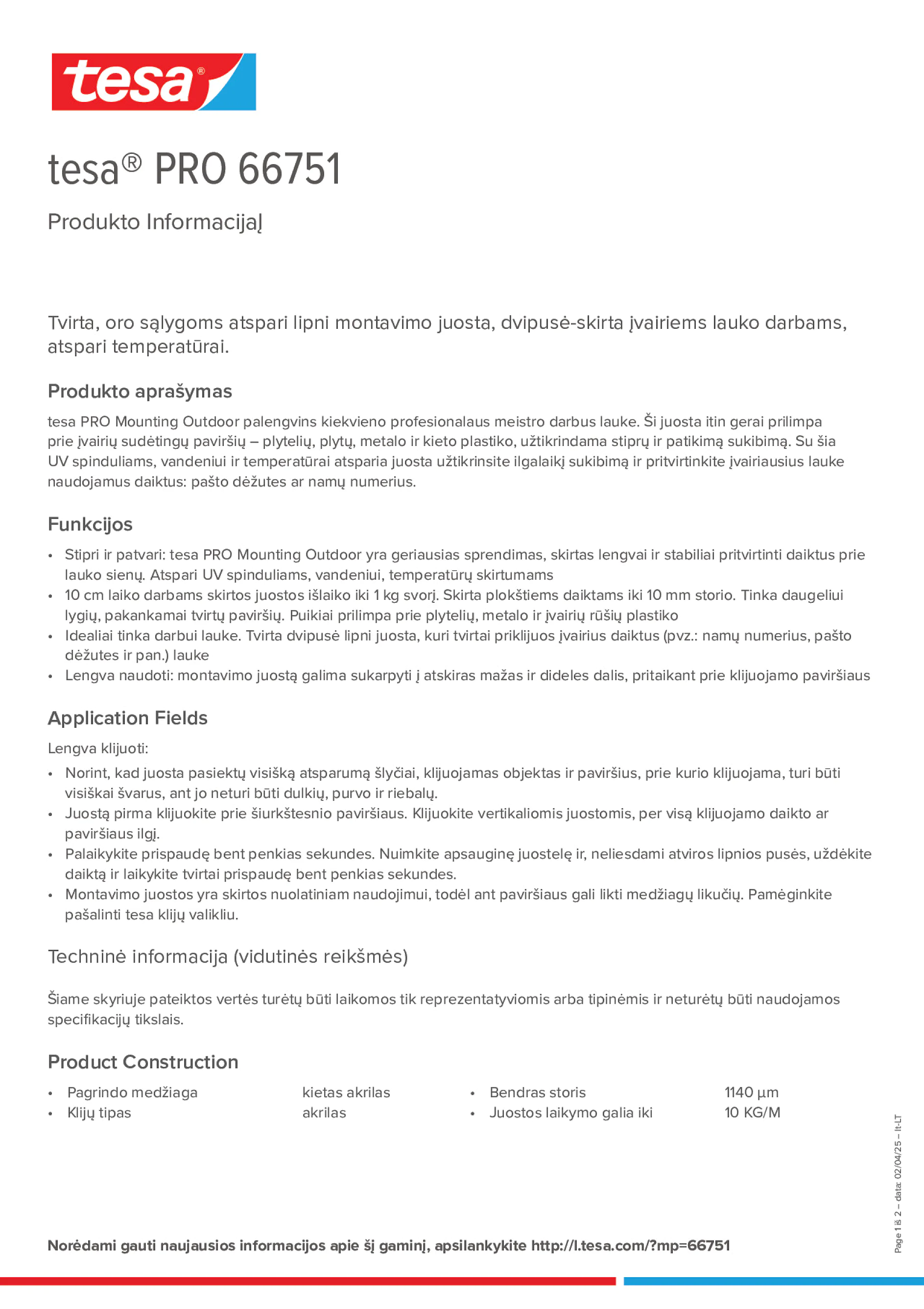 Product information_tesa® PRO 66751_lt-LT