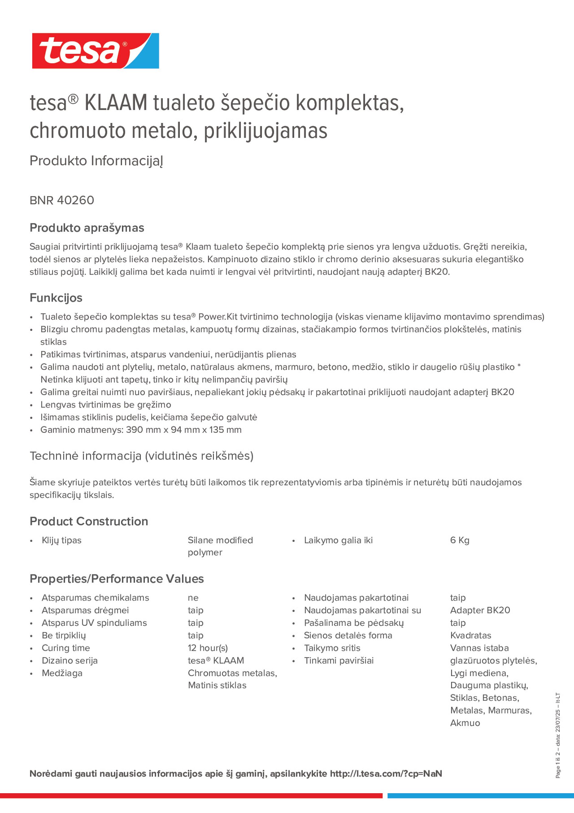 Product information_tesa® 40260_lt-LT